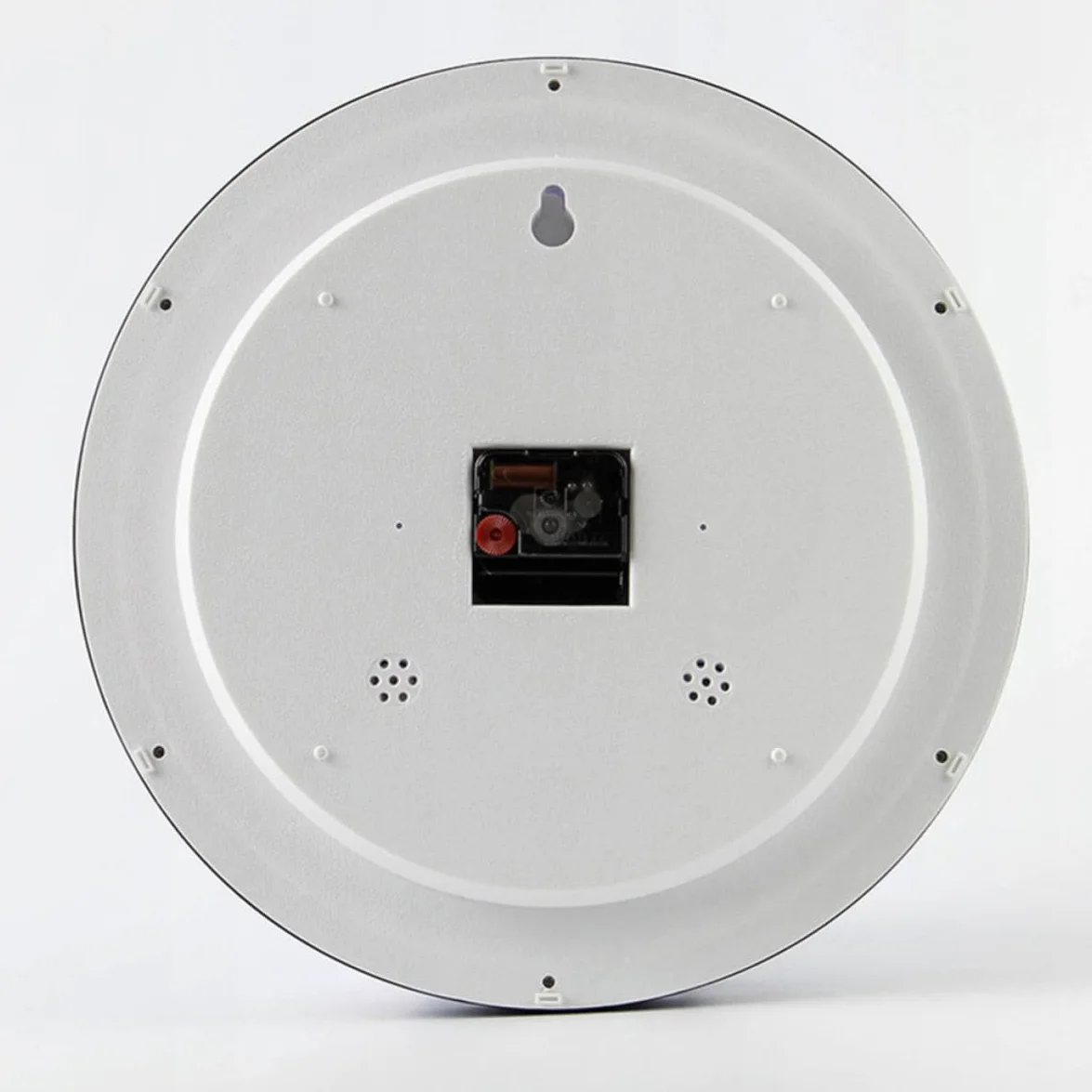 Reloj de Pared Diseño Redondo en Abs y PVC Silencioso de 14 Pulgadas Medidor de Temperatura y Humedad Números Grandes para Fácil Lectura en Sala