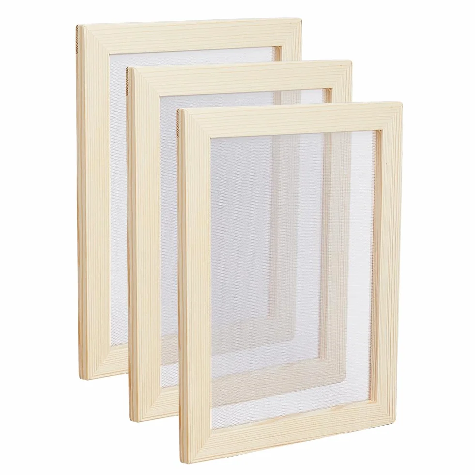 SUPERFINDINGS Marco de Fabricación de Papel de Madera 24.9 x 19cm Herramientas de Pantalla para Manualidades DIY