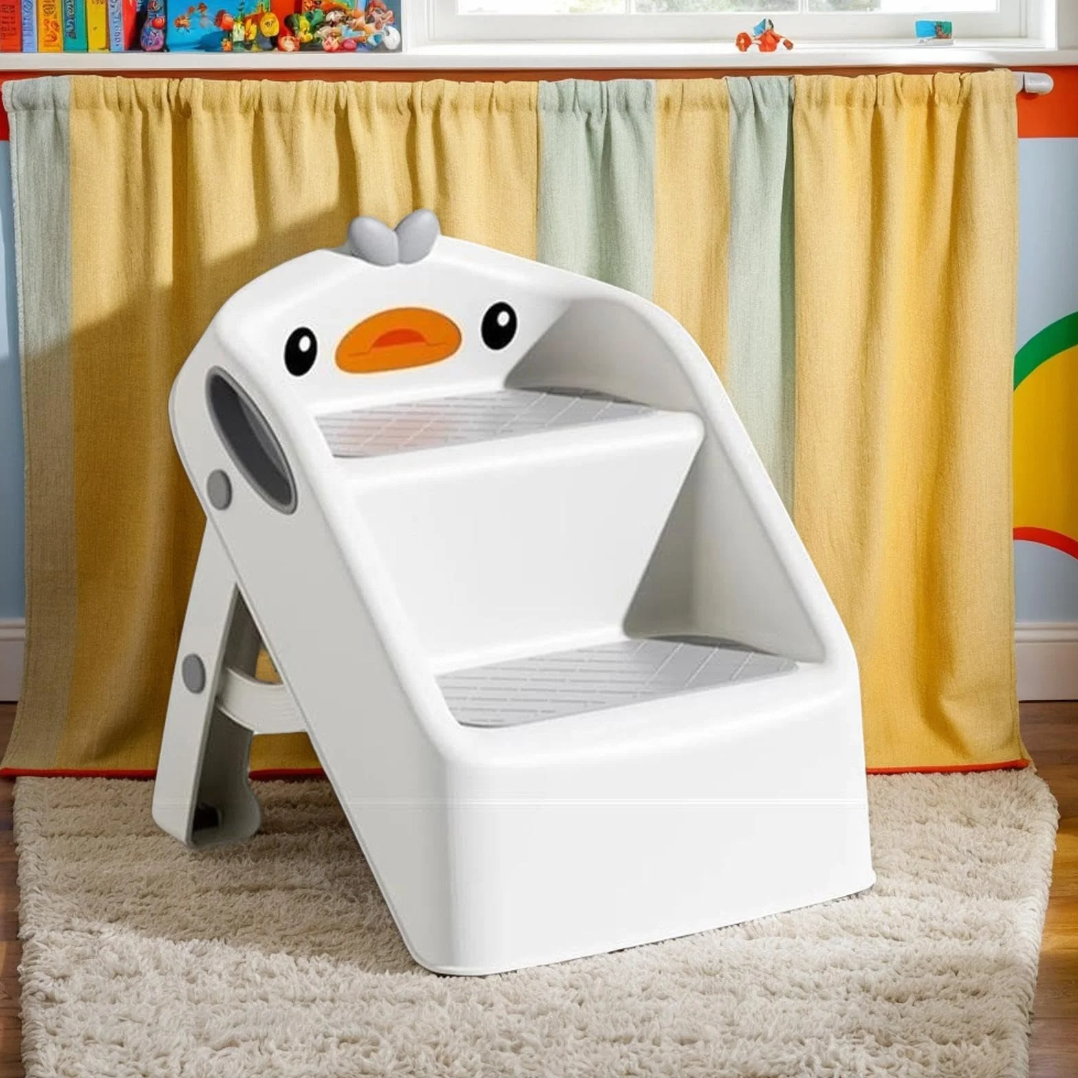 Caminar pie infantil – Escalera plegable 2 pasos para baño infantil | taburete de , antideslizante, portátil, para lavabo, cocina, aprendizaje