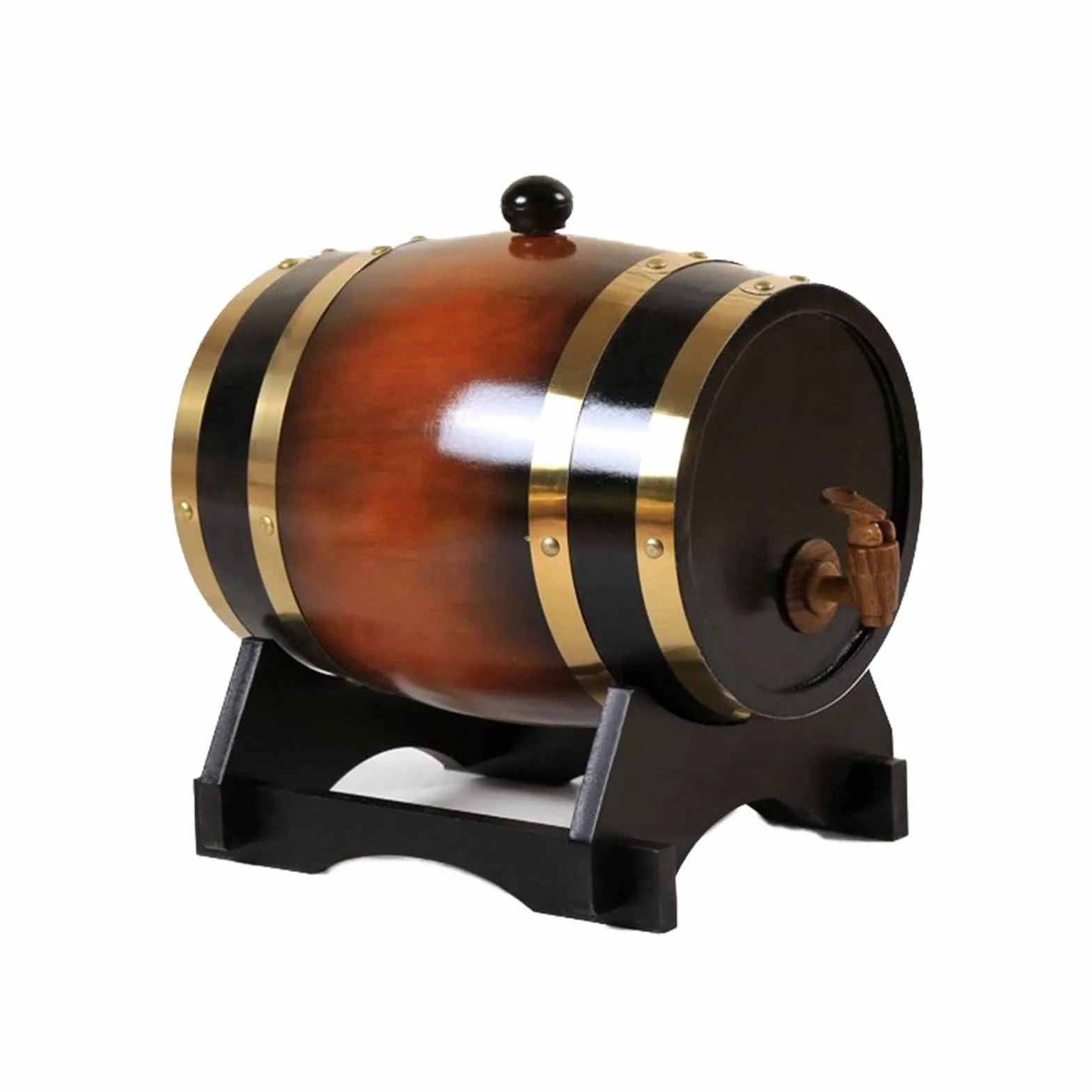 Barriles de roble para envejecimiento Dispensador de barriles de madera, dispensador de barriles de whisky, cubo con soporte de roble para almacenamiento de bebidas espirituosas, whisky, ginebra,