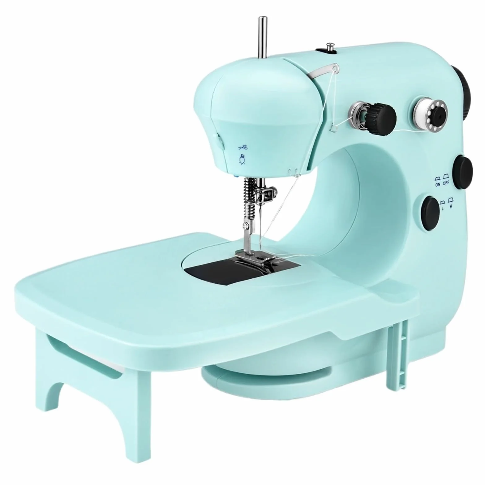 Mini Máquina De Coser DIY Con Mesa Extensible, Eléctrica Portátil Pedal, Ligera For Principiantes Potente Silenciosa Y Estable