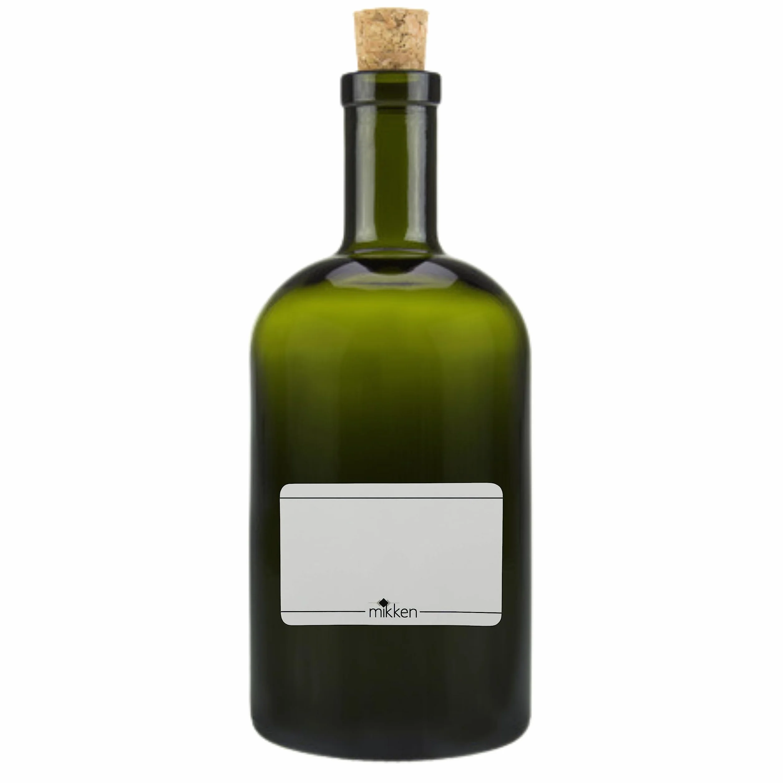 mikken 6 botellas de cristal verde y marrón de 500 ml con corcho.