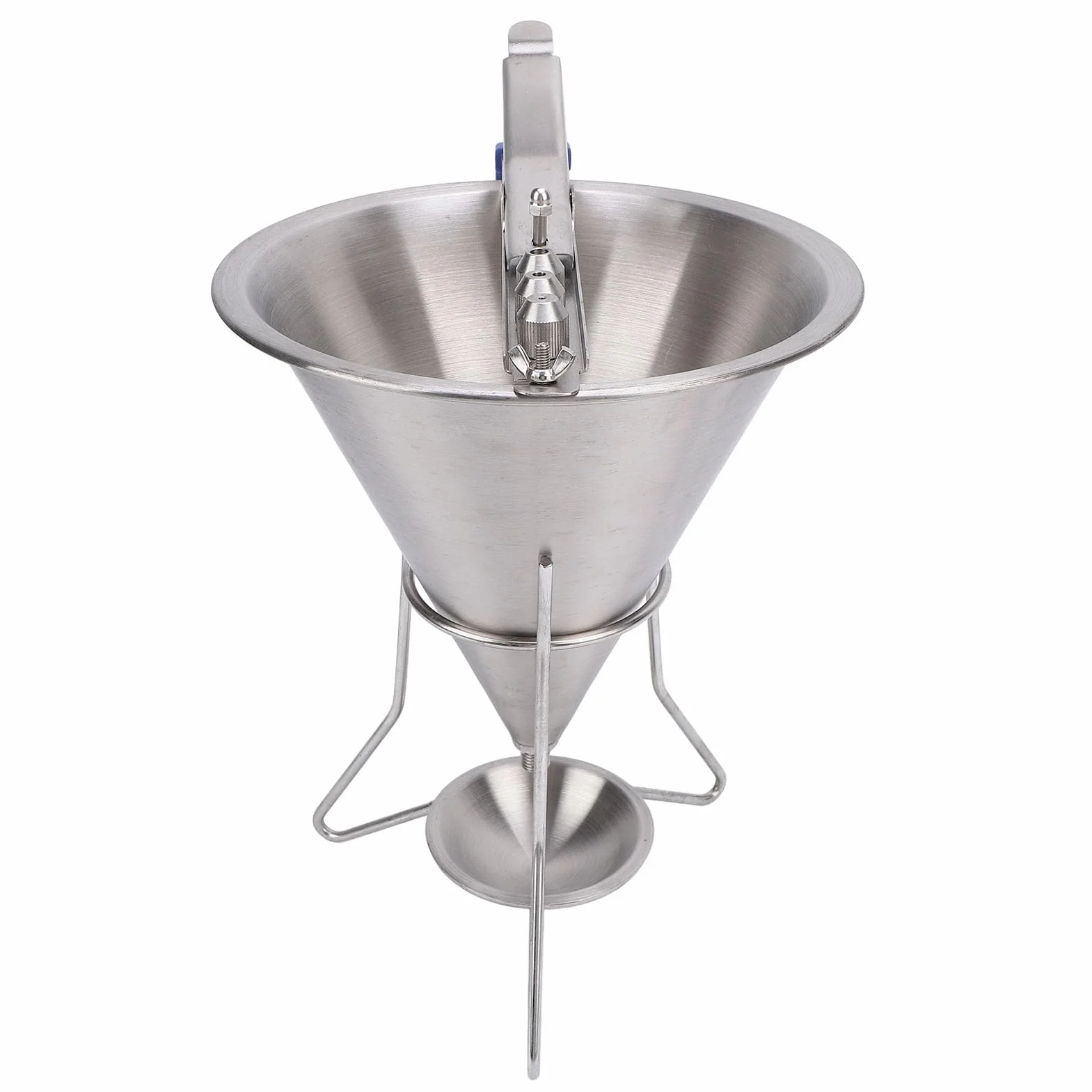 Embudo de confitería con soporte, dispensador de embudo de acero inoxidable, dispensador de masa uso de panadería