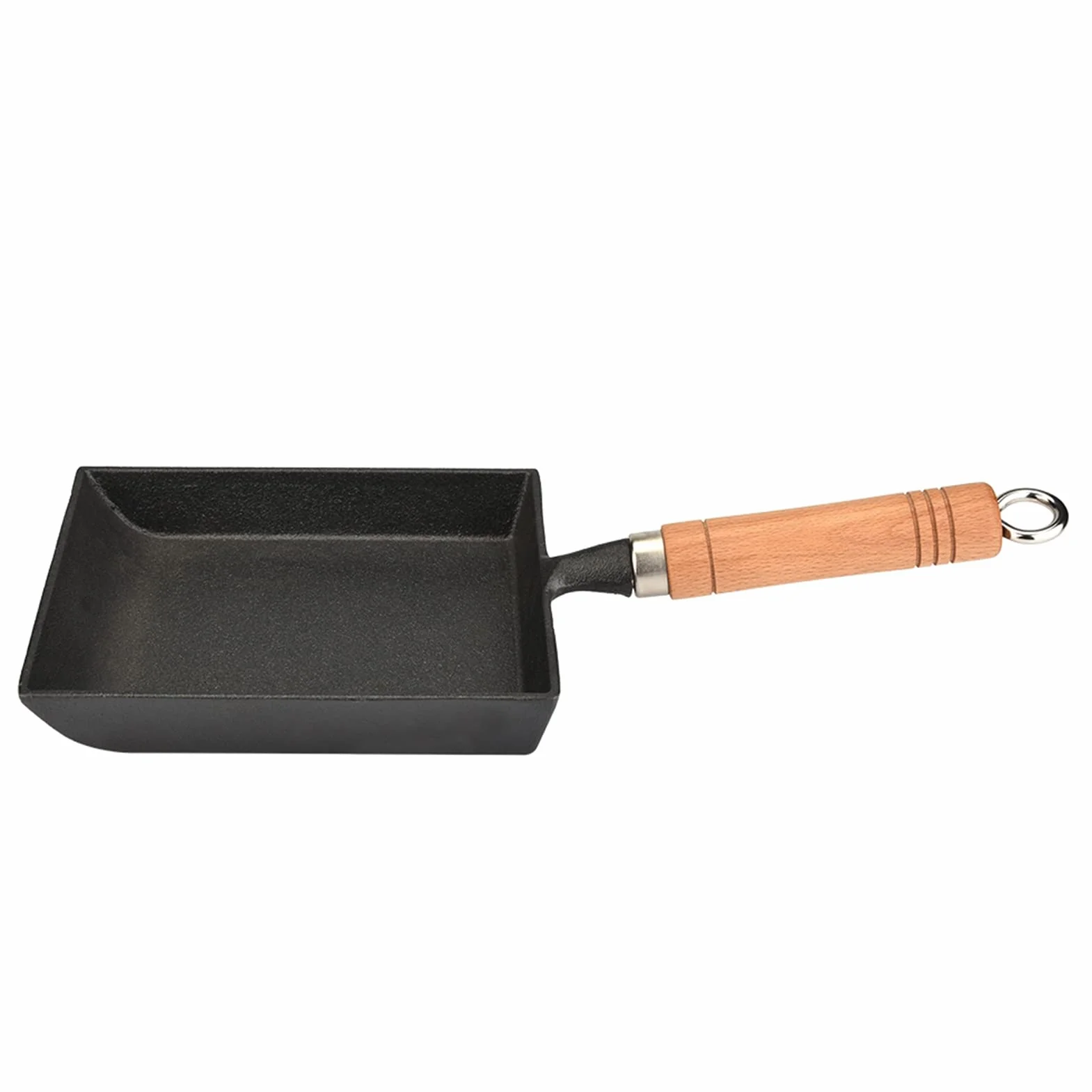 Ymiko Tamagoyaki Sartén para tortilla japonesa/sartén para huevos, mini sartén para tortilla de hierro Olla para tortilla Tamagoyaki Mango de madera