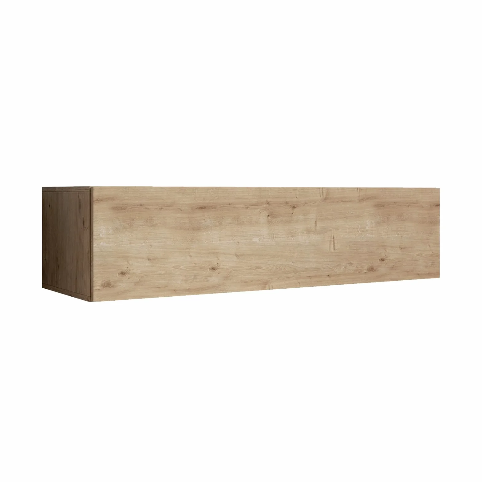 MB Muebles Bonitos | Mueble TV Colgante Aitana M1 para Salón Moderno | Mueble Modular Suspendido en Pared | Puerta de PVC Alto Brillo | Estructura Melamina Mate | Color Roble | 120x30x40 cm