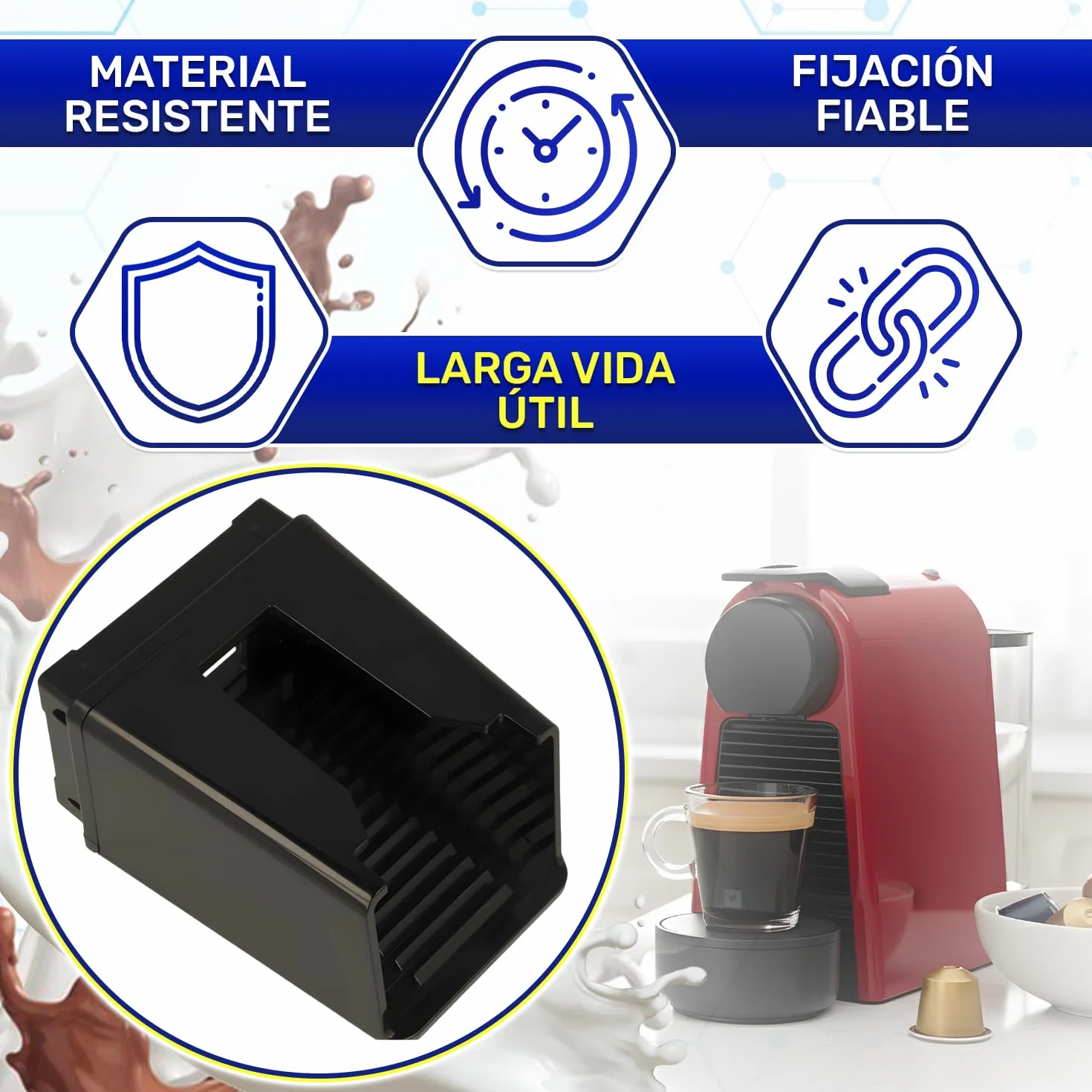 MONTERAL Contenedor de Cápsulas para Cafetera Compatible DeLonghi EN85 Magimix M115 Essenza Mini