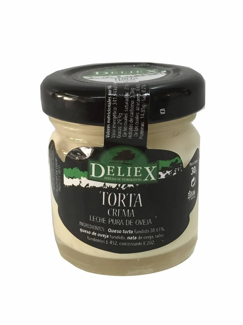 Baúl de madera pequeño estampado de mapas con tarritos miniaturas de queso de torta y mermelada de frambuesa (Pack 24 ud)