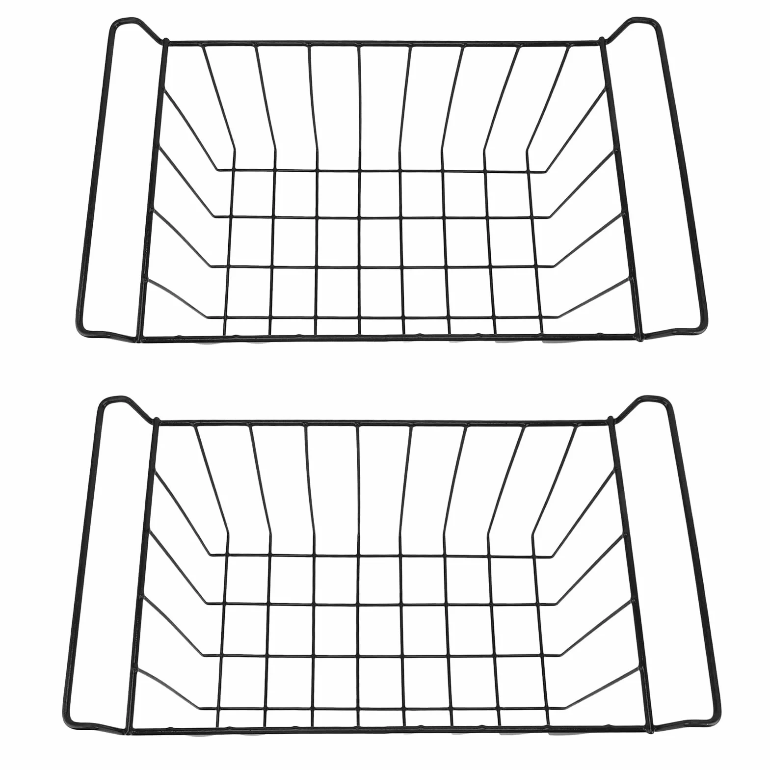 JTLB Cesta de Almacenamiento de Alambre para Congelador, Contenedor Organizador Colgante Recubierto de PE, Color Negro, con Reemplazo para Estantes de (Largo 44,5 cm x ancho 24,5 cm x alto 20 )