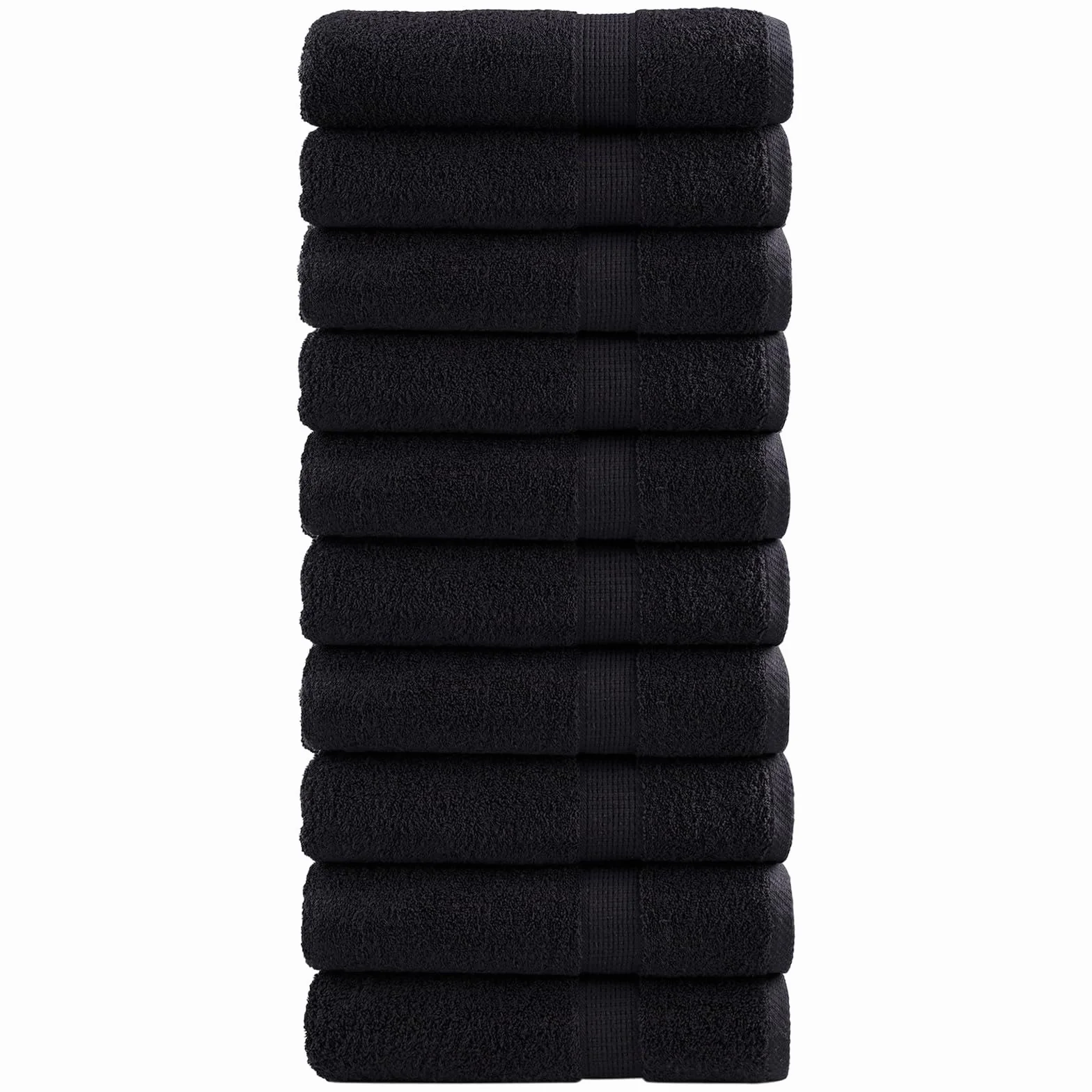 vidaXL Toalla de Invitado SOLUND 50 uds. Negro 50 x 100 cm 550 gsm | Hechas para darte la mejor comodidad, Secan rápido después de lavarlas, Perfectas para el baño, manos y cara