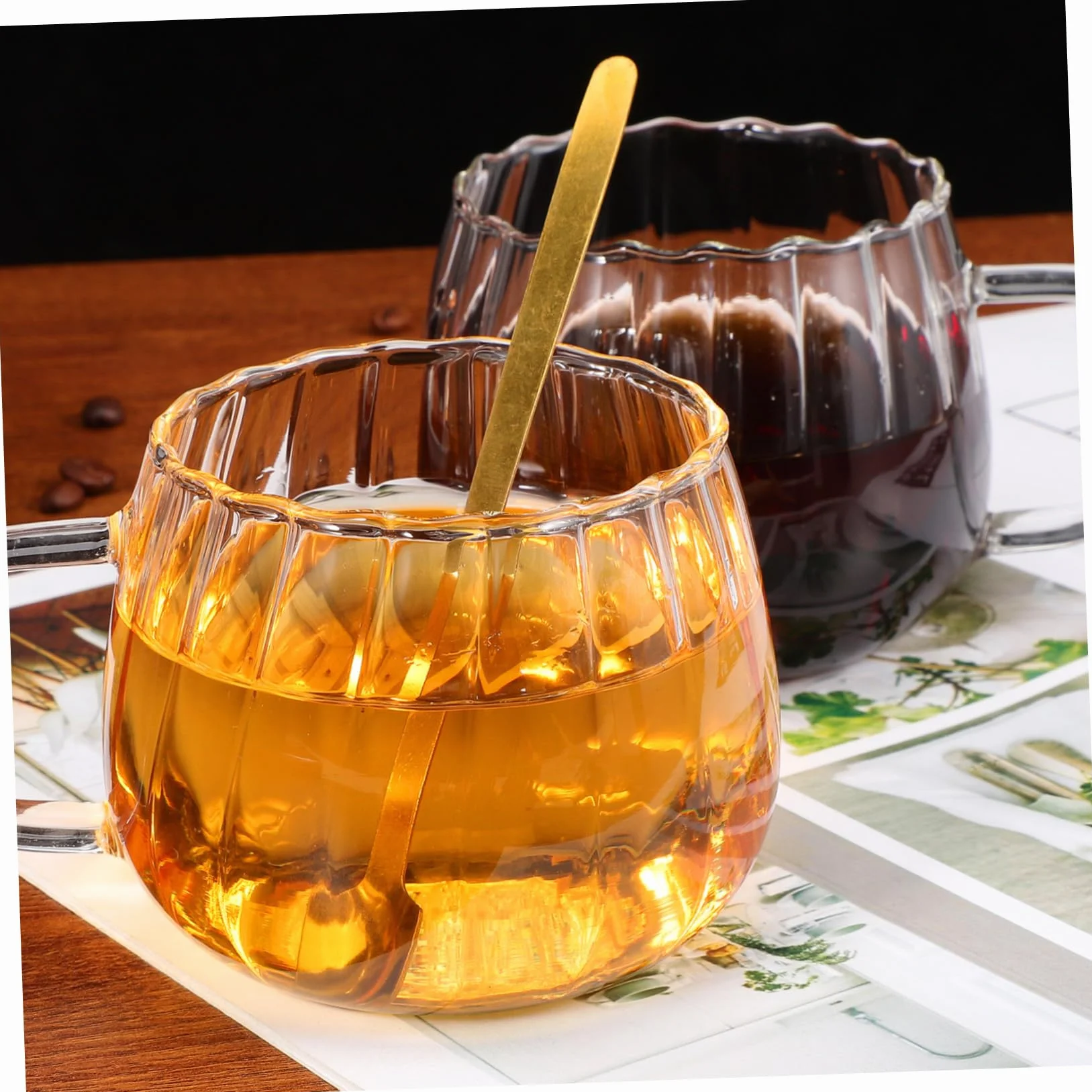 2 Piezas Vasos de Vidrio Transparentes para Leche y Café Resistentes al Calor Ligeros y Prácticos para Desayuno y Bebidas Hogar y Restaurantes