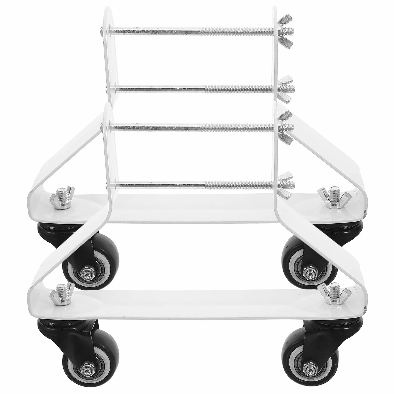 iplusmile Base de Polea Doble Columna con Doble Rodamiento para Radiador Eléctrico Soporte Metálico Negro con Ruedas Giratorias Silenciosas Compatible con Calentadores de Aceite para