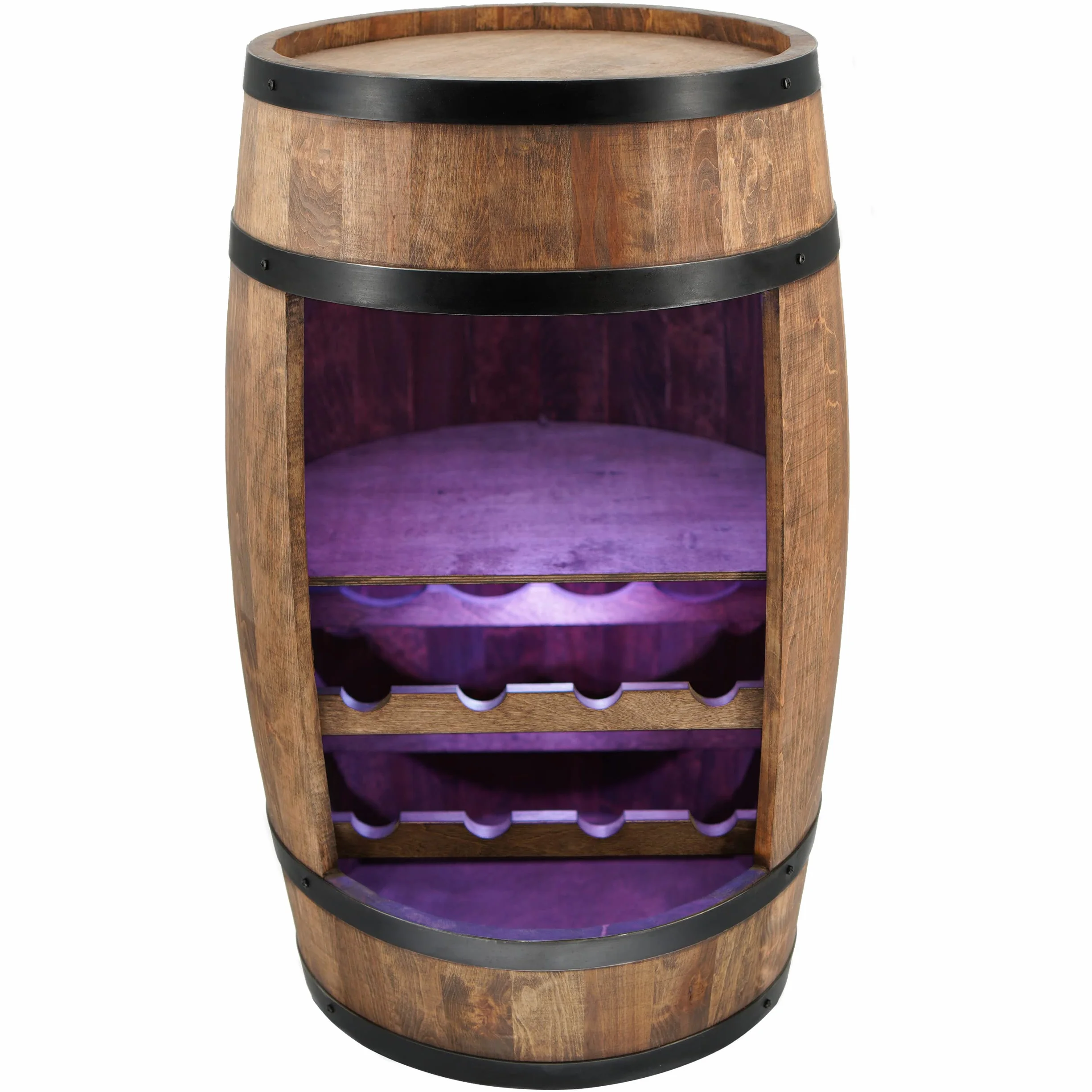 Botellero Creative Cooper - gabinete de Vino Mini Bar - LED - Barril de Vino - Barra - 80 cm - Muebles de Barril (wengué)