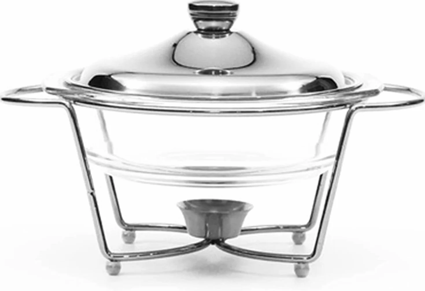 Platos redondos de 2 L con tapa de cristal, perfectos para bufés, fiestas y eventos, vajilla elegante y práctica