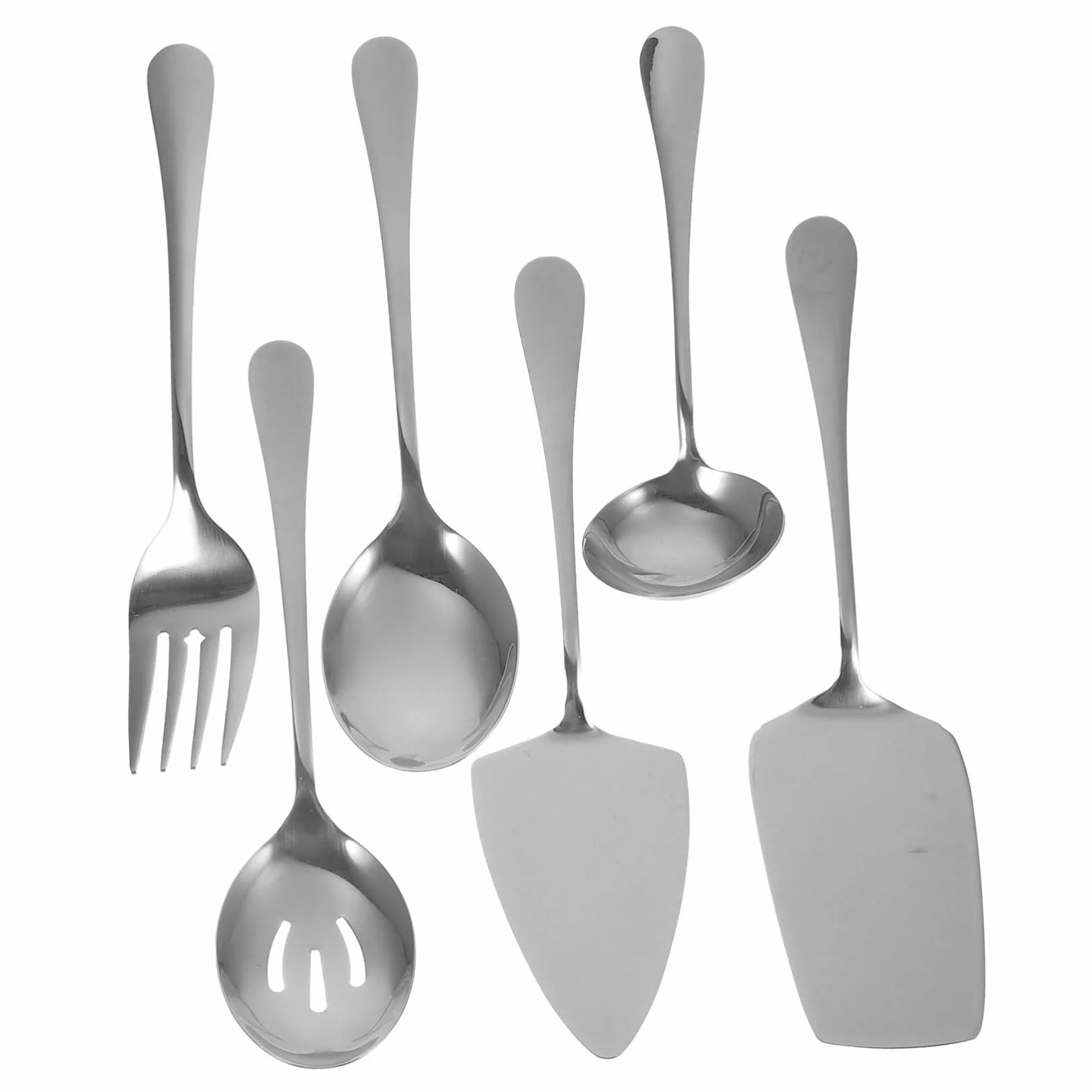 Cubiertos para Servir Pasteles de Acero Inoxidable Utensilios para Repostería y Cocina Incluye Espátula Tenedor y Cuchara Diseño Duradero para Buffet y Banquetes