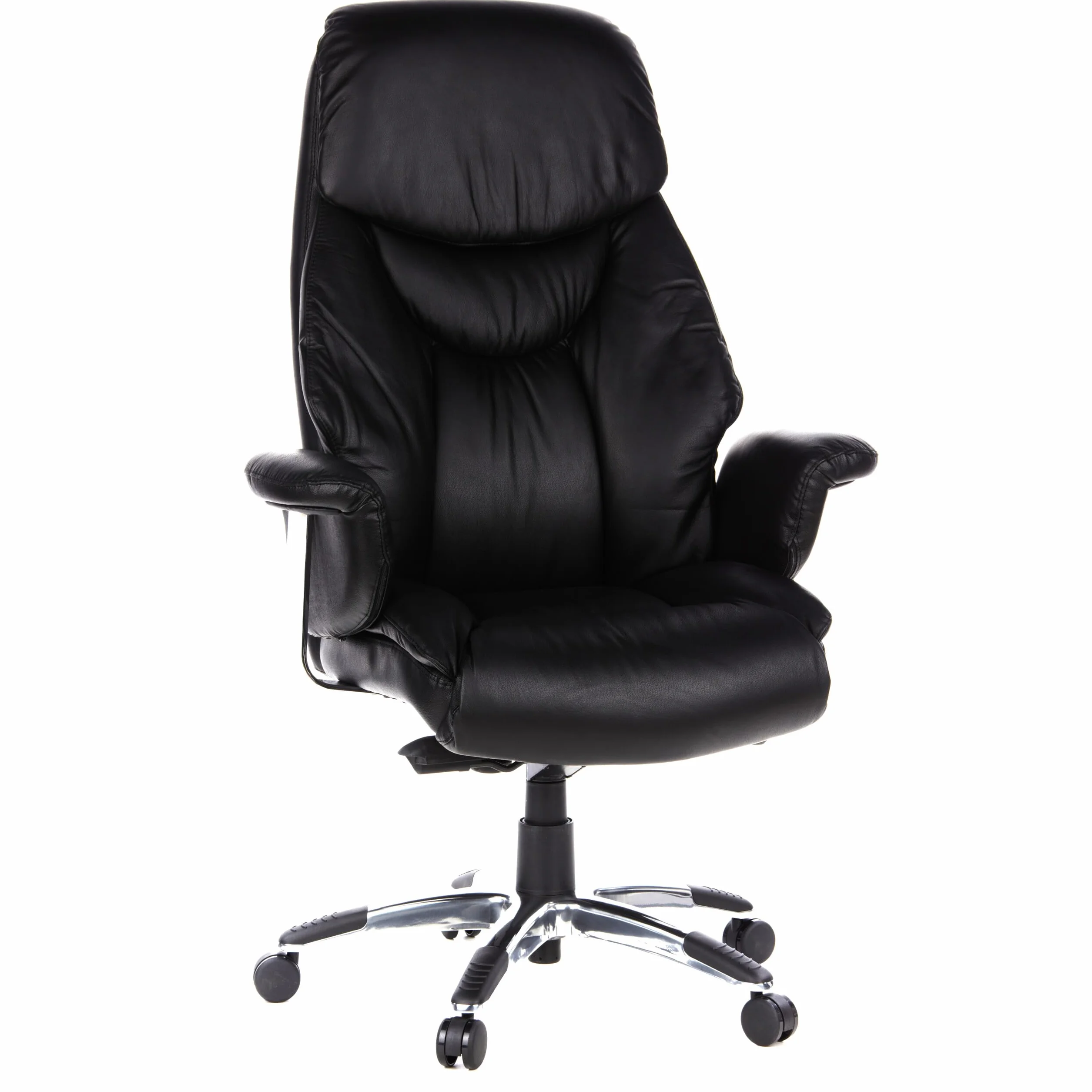 hjh OFFICE 608210 XXL Silla ejecutiva Prado Piel sintética Negro, Confortable Sillón de Oficina Buen Acolchado