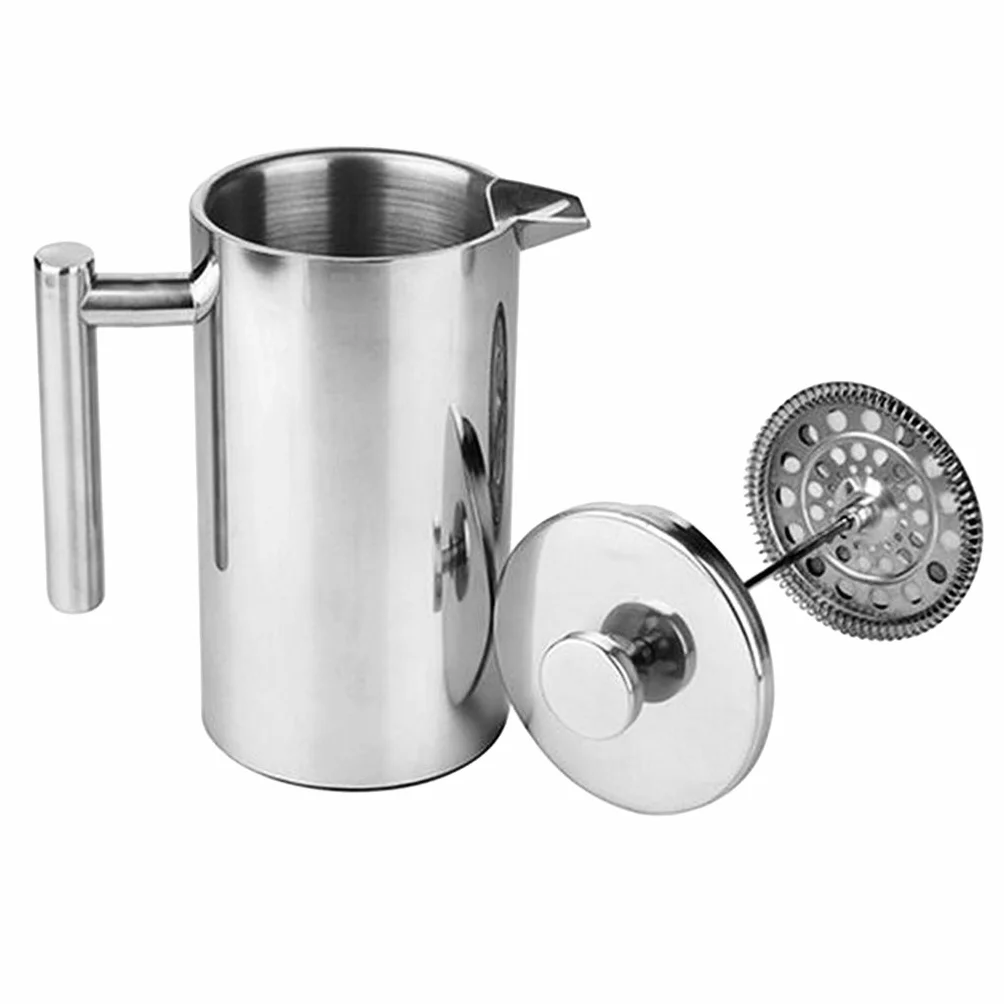 misppro Cafetera de prensa francesa, cafetera de prensa francesa, cafetera expreso, émbolo de acero inoxidable, aislada, 500 ml