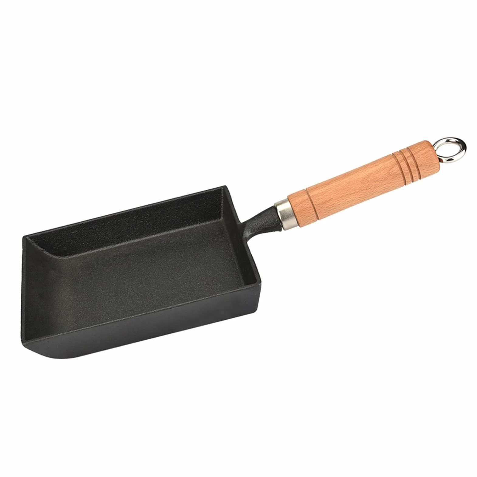 Ymiko Tamagoyaki Sartén para tortilla japonesa/sartén para huevos, mini sartén para tortilla de hierro Olla para tortilla Tamagoyaki Mango de madera