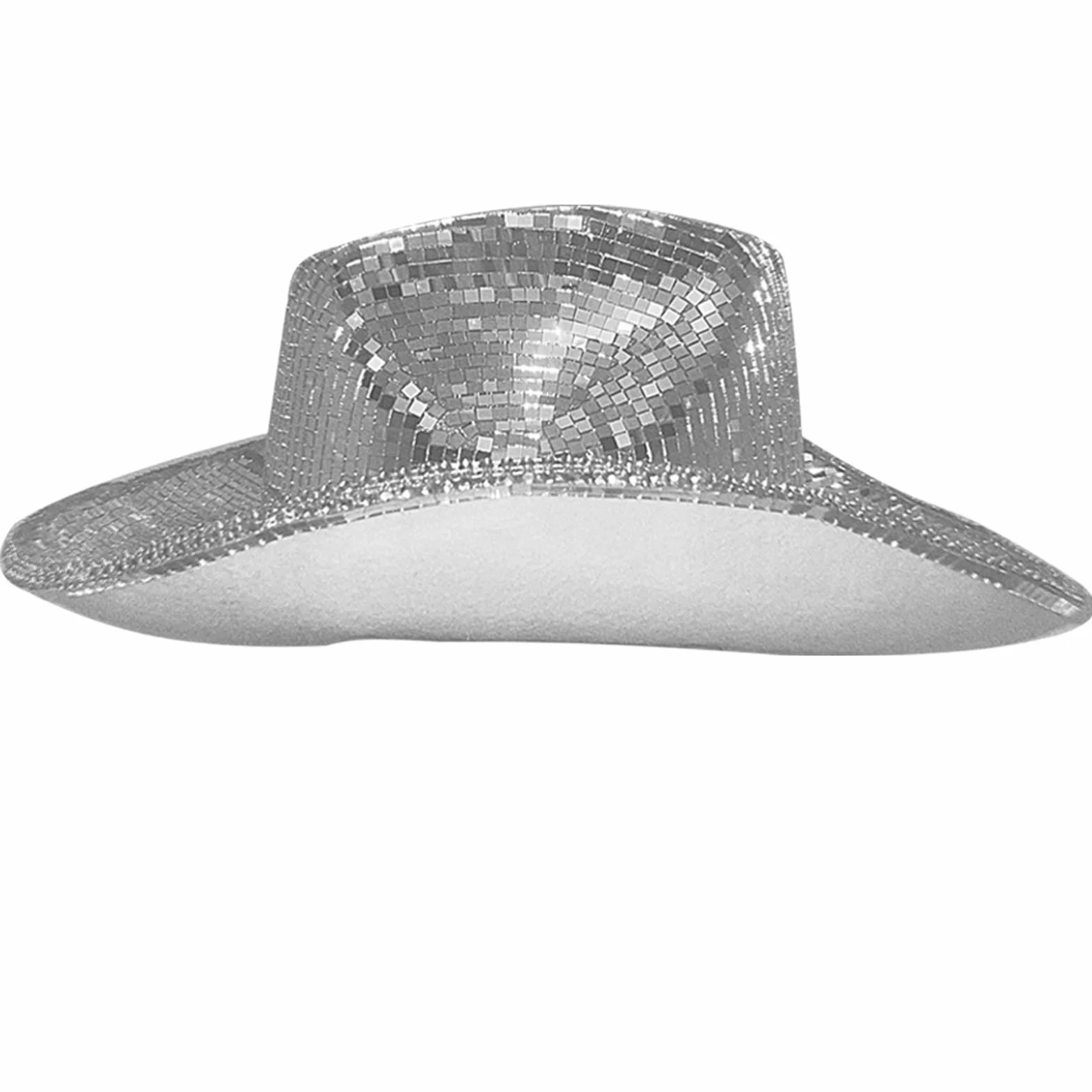 Generico Sombrero de discoteca, sombrero de con bola de discoteca | sombrero de espejo de lentejuelas de espejo | de con purpurina, y brillante, estupendo para add