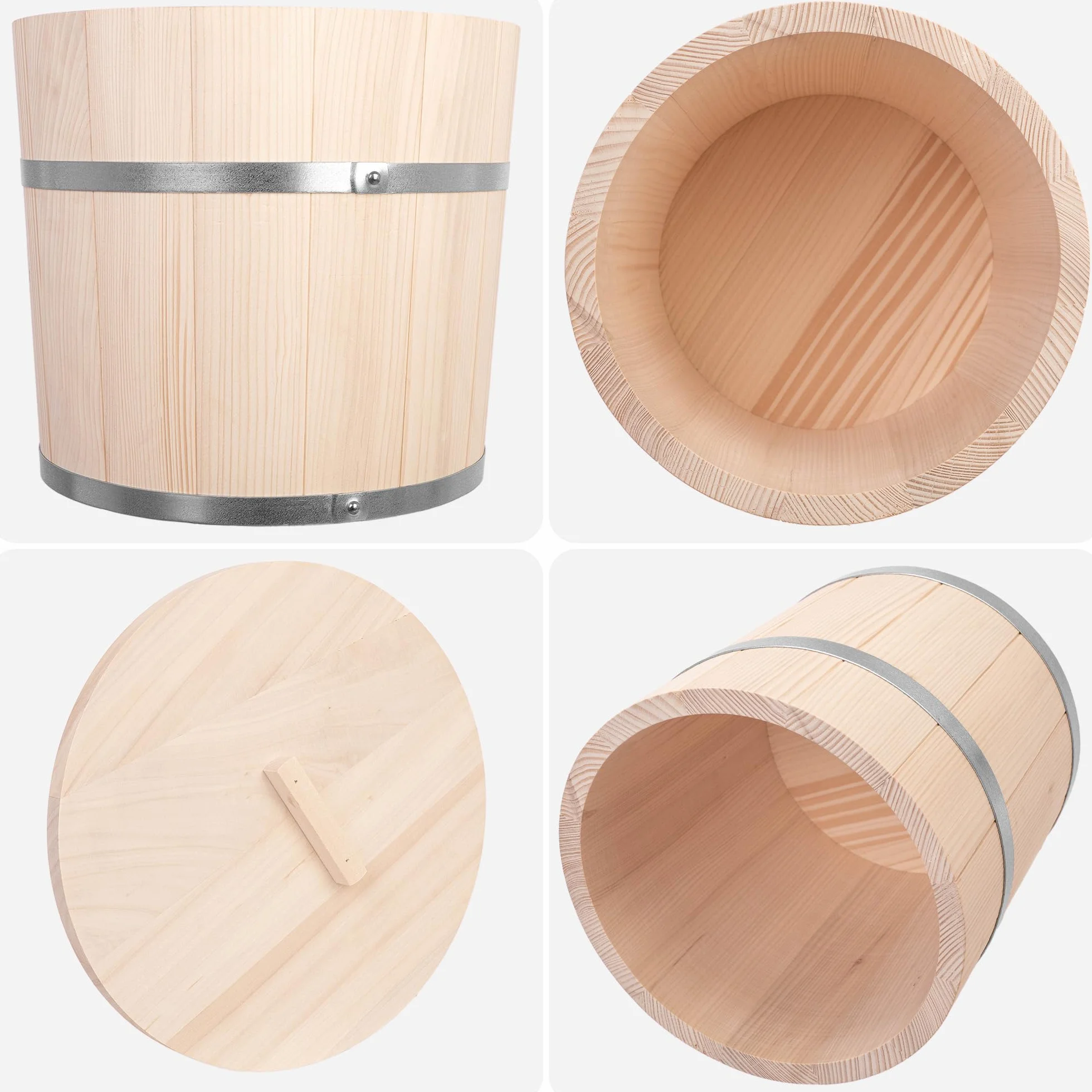 KADAX Barril de madera de 25 l, olla de chucrut de madera, olla de fermentación para fermentación de verduras como chucrut, pepinos o kimchi, barril de chucrut, olla de pepino, barril de pepino