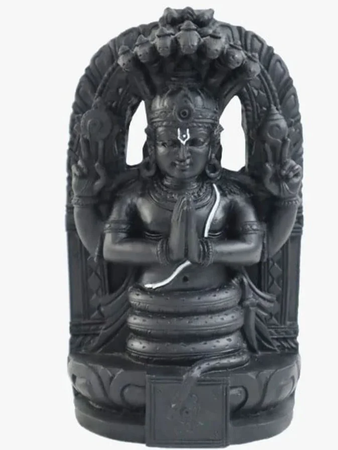 Estatua Patanjali - Estatua de piedra compuesta de Odisha 7/10/14 pulgadas acabado dorado (7 pulgadas)