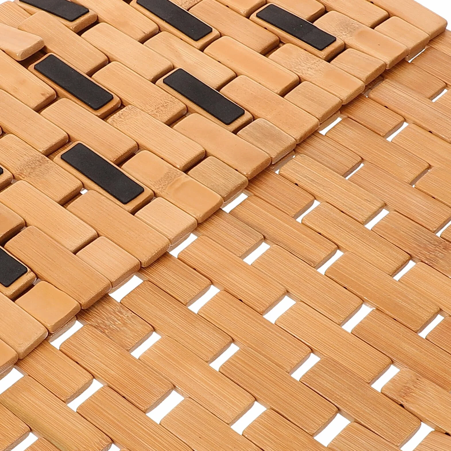 Cabilock Cojín de Suelo de Bambú Superficie Lisa y Diseño Resistente al Agua Alfombra Antideslizante para Cocina y Baño Adecuado para Hotel y Habitación