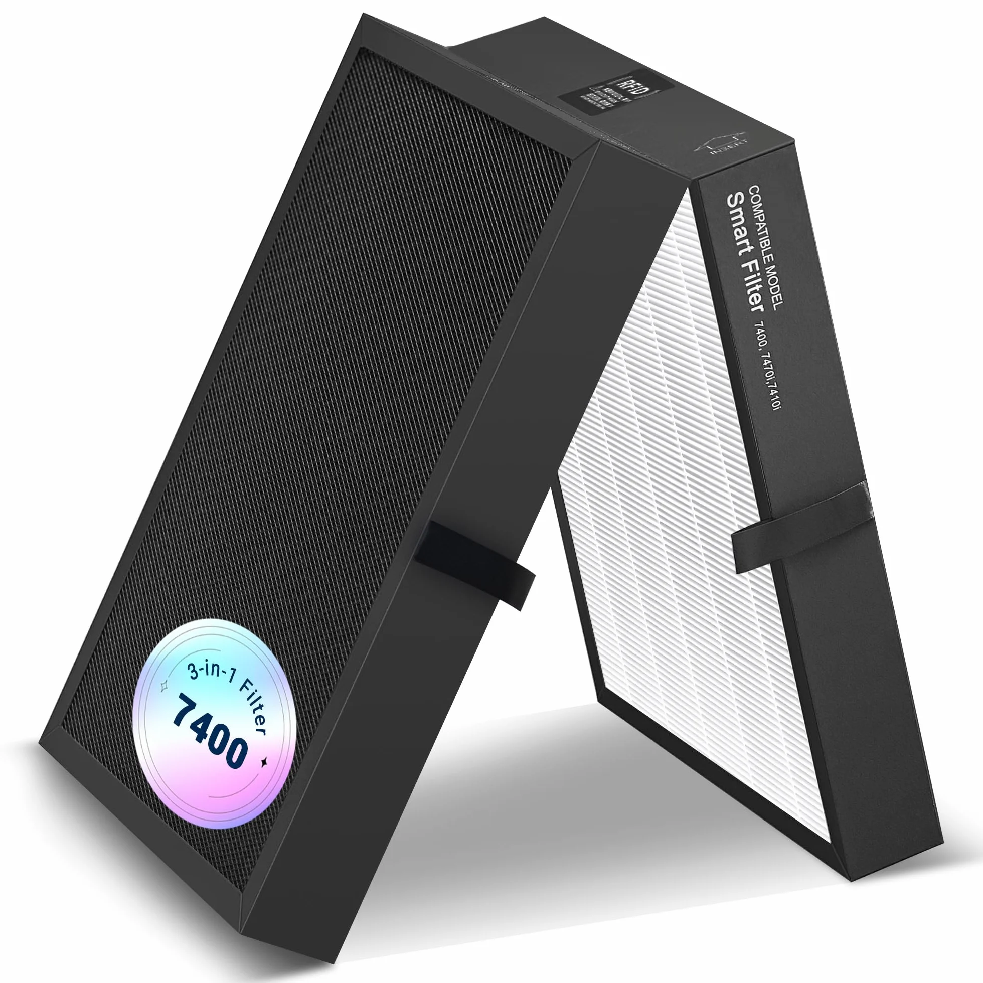 Filtro de repuesto de filtro inteligente 7400 compatible con purificador de aire BLUEAIR Protect 7400.7470i.7410i 7440i, prefiltros HEPA H13 de 3 etapas