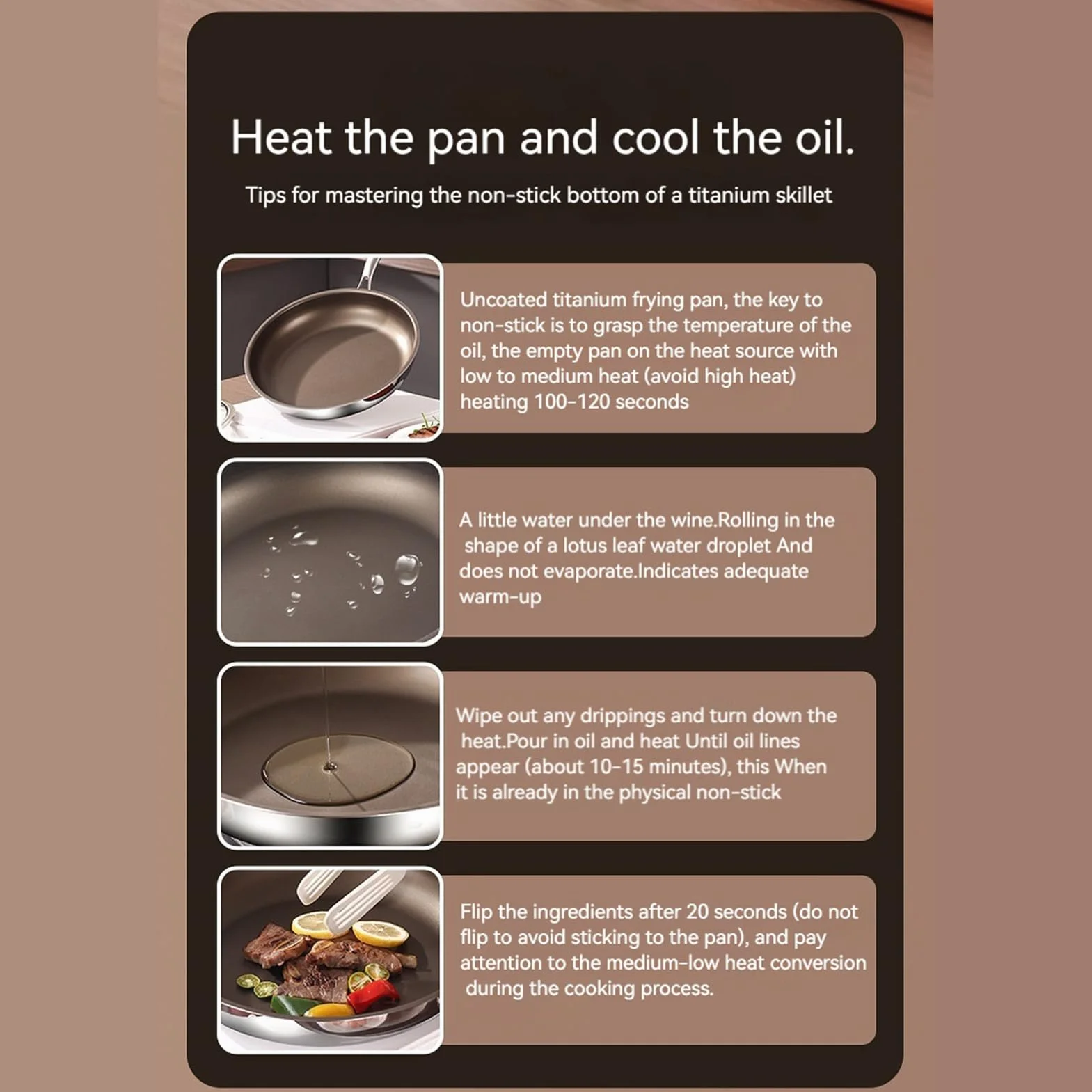 Sartén de Titanio Utensilios de Cocina Antiadherentes | Sartén para Hogar Para Cocineros Caseros Principiantes Preparación Comidas Huevos Carnes Apartamento Camping Viajes en RV