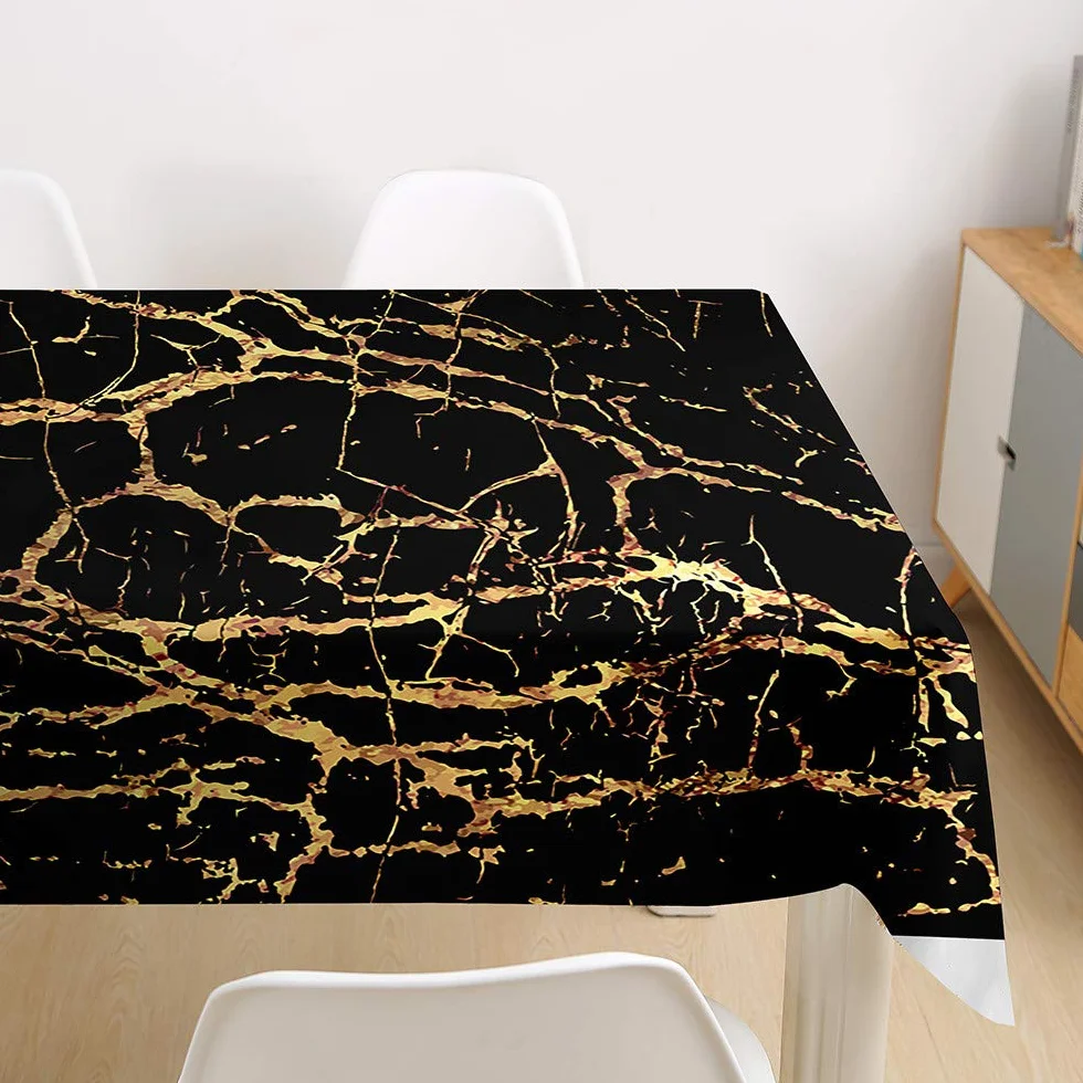 Mantel rectangular impermeable antimanchas de fácil cuidado moderno con estampado de mármol, tela de poliéster para el hogar, cocina, jardín, 140 x 200 cm (A)