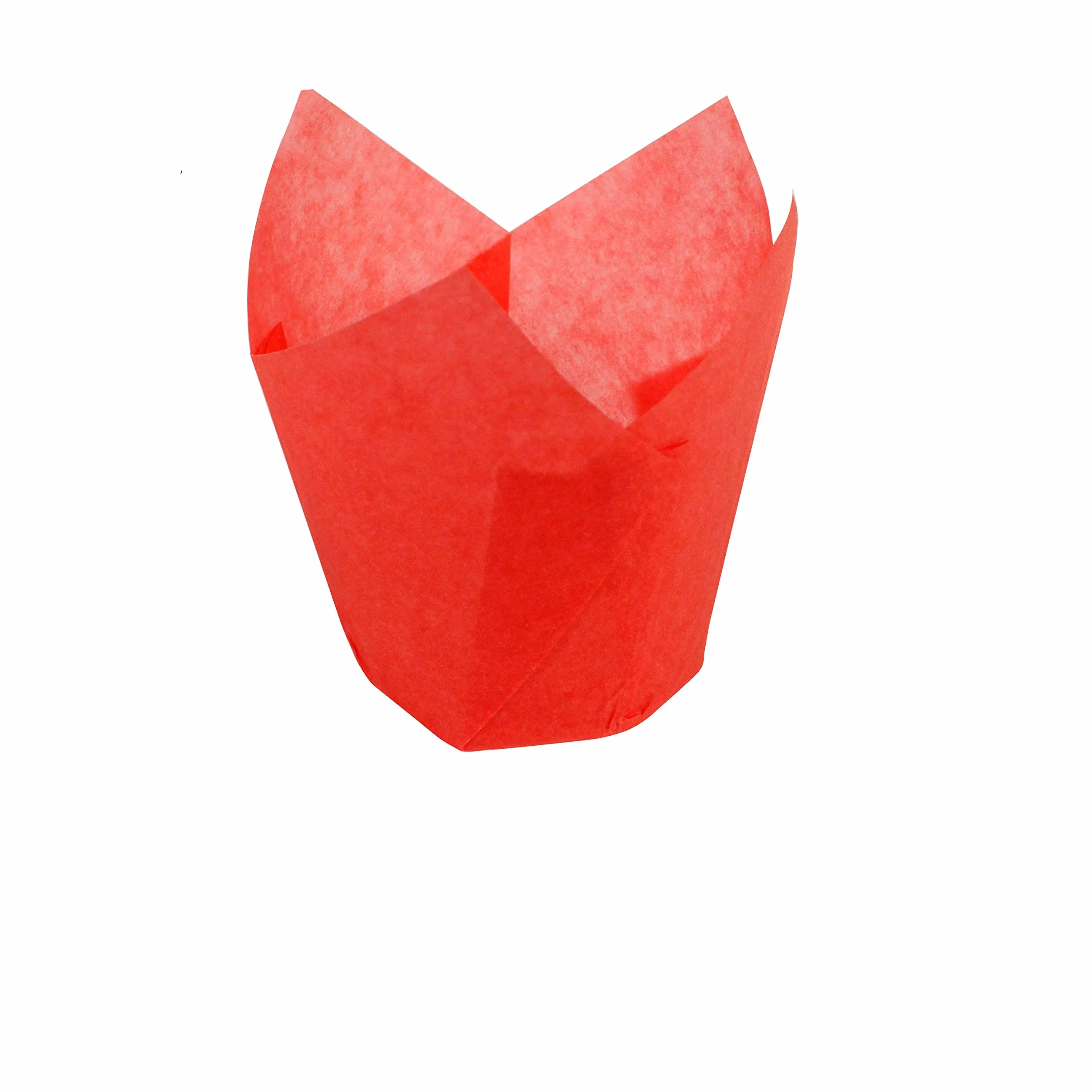 Hoffmaster 611102 - Envoltura para magdalenas, diseño de tulipán, 5 cm de diámetro x 8 cm de alto, pequeño, rojo (10 paquetes de 250)