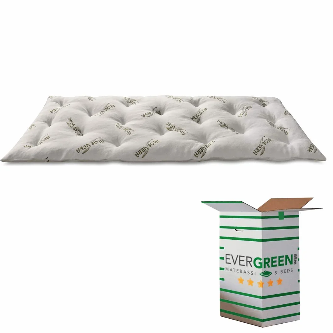 EVERGREENWEB - Topper Colchón Individual 90x200 cm viscoelástico con Forro de Aloe Vera, Cubrecolchón, Corrector de colchón, Futón Suave y Ortopédico STARLES