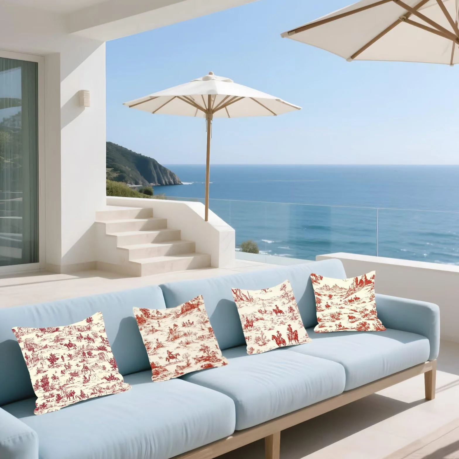 Cojines Sofa Fundas Cojines 50x50cm SúPer Suave Cojin Plano Vaquero Juego de 4, Fundas Almohada Impermeable Exterior, Interior Y Exterior Cojin Decorativos, Para JardíN SalóN Regalos NavideñOs P-439