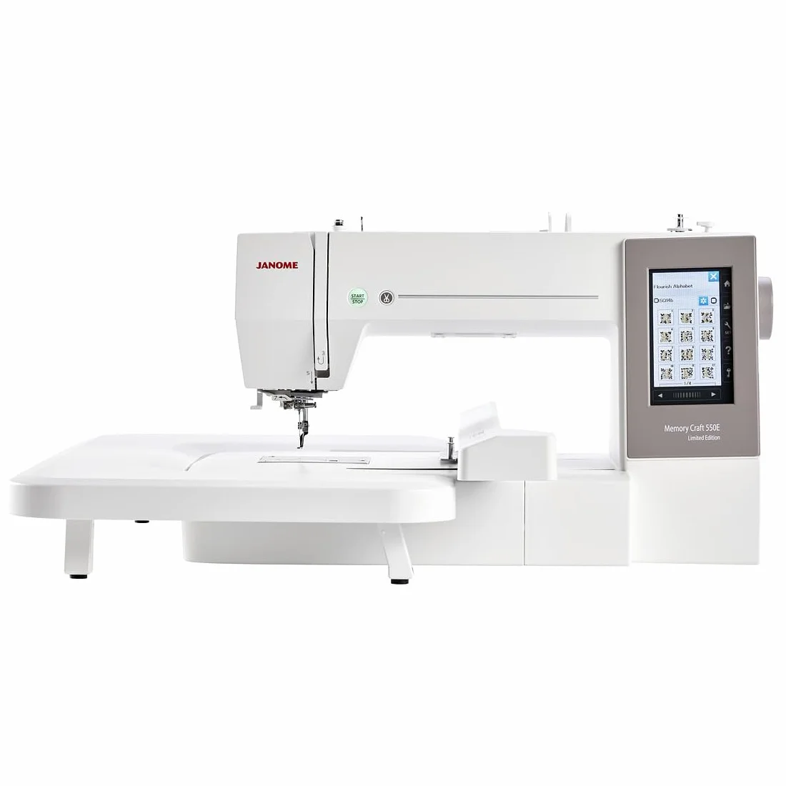 Janome MC 550E LIMITED EDITION Máquina de bordar con 4 bastidores de bordado, 360 x 200 mm área de bordado Software Artistic Digitizer Junior incluid