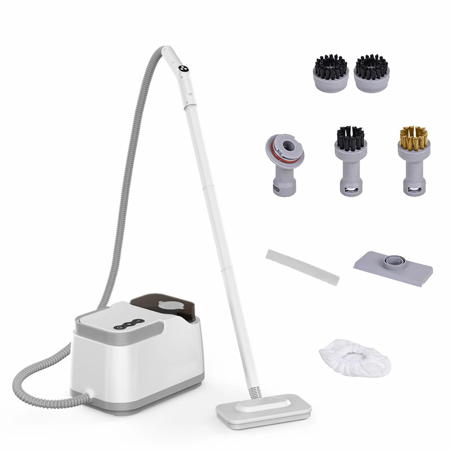 Limpiador a vapor de 1500 W, limpiador a vapor de alta presión, 10 s, calentamiento rápido, mopa a vapor con depósito de 2 L, presión de vapor máx. 4 bar, limpiador de suelos con 12 accesorios y