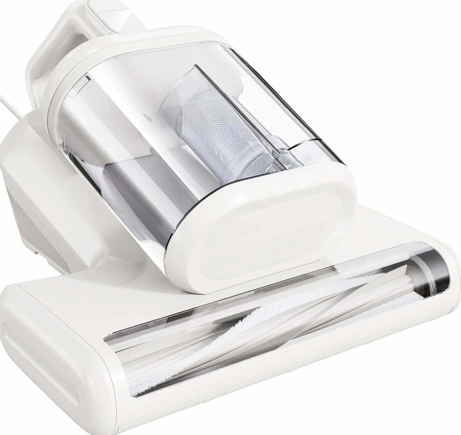 Aspiradora Antiacaros Colchones - 15KPa Aspirador Ácaros con Luz UV y Vibración Depósito Extraíble 1L, 60°C Aire Caliente, Cable 5M, Ideal para Colchon, Sofá y Alfombra