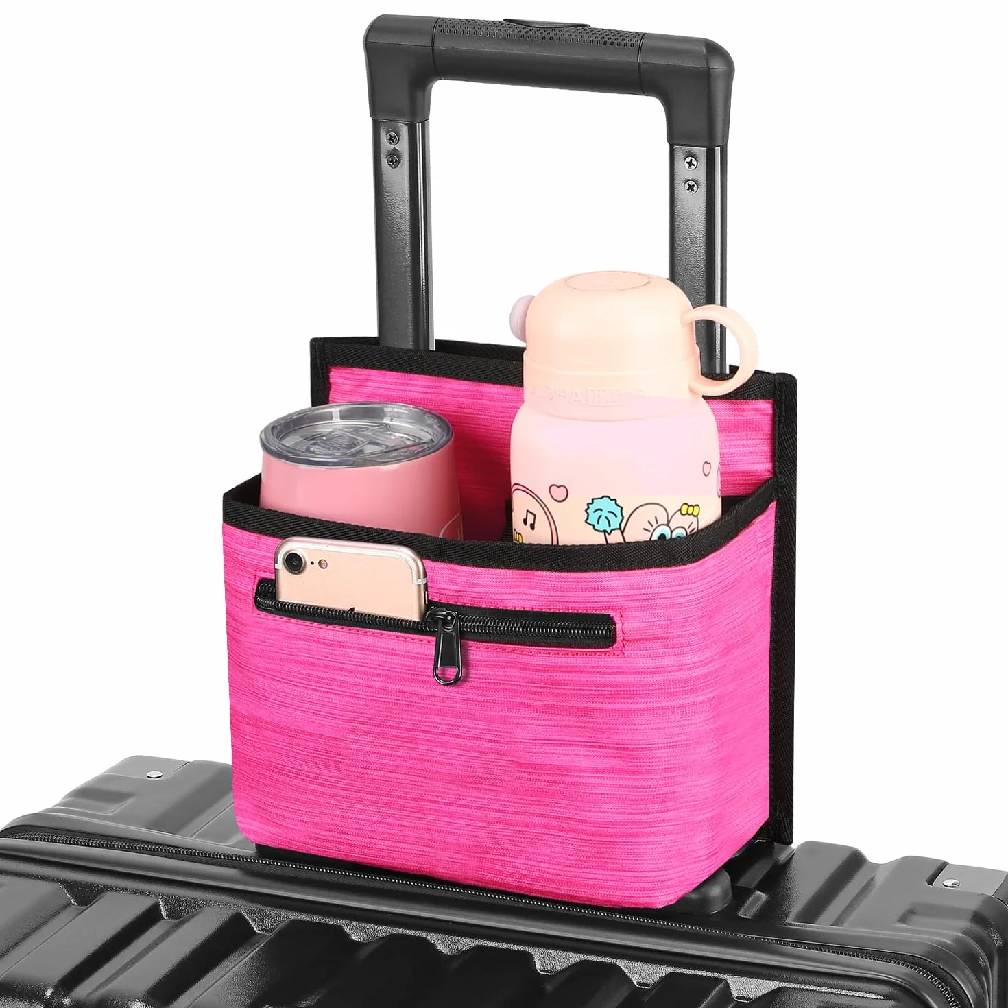 ZHCHG Accesorio para portavasos de viaje para maleta, soporte para bebidas, taza de café y vasos, accesorio manos libres para viajeros, regalos para asistentes de vuelo, accesorios de viajeros