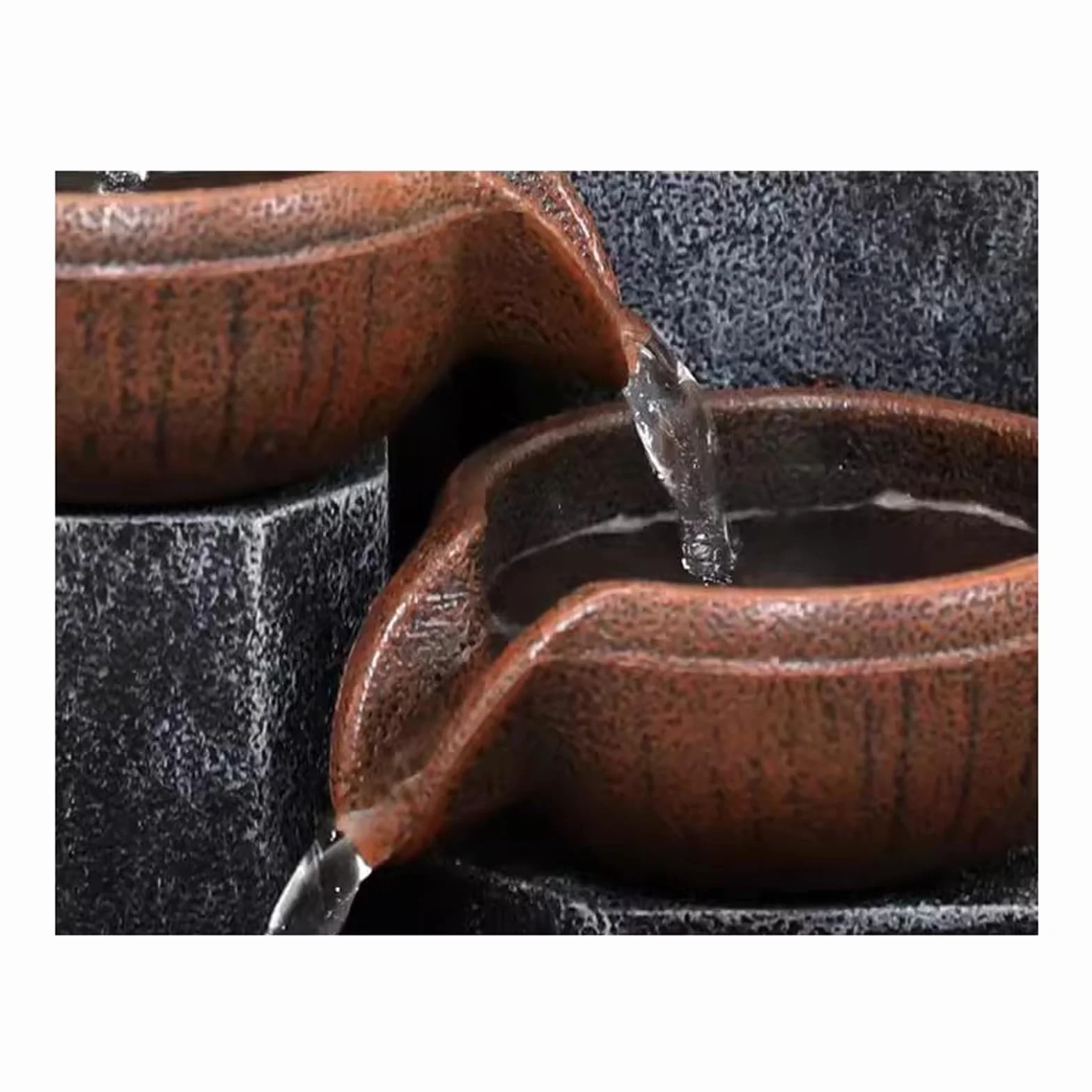 Fácil instalación Pequeña Fuente de Agua Corriente Sala Estar Escritorio decoración circulante Oficina Textura Clara Resina