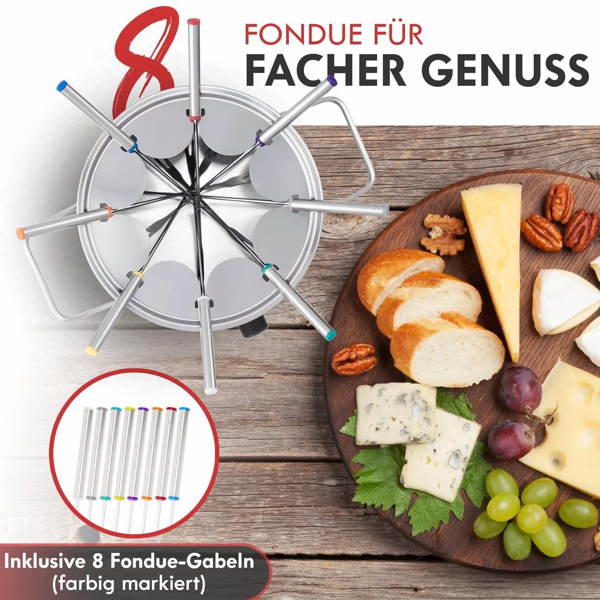 Bomann FD 2248 CB - Fondue eléctrica, 6 comensales, Recipiente 1,2 l, 1400 W