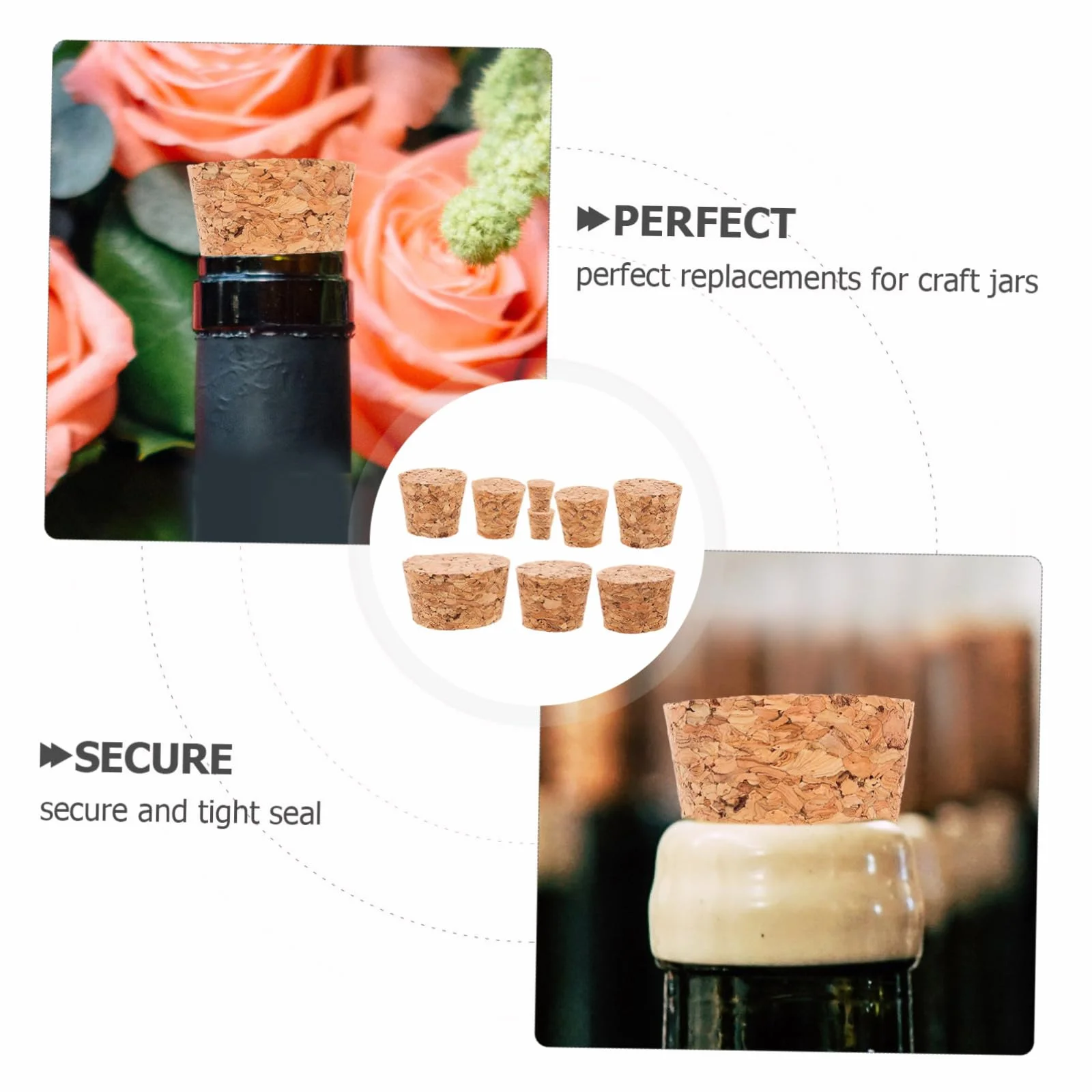 Cabilock 5 Juegos Corchos Tapones de Reutilizables Manualidades y Bebidas