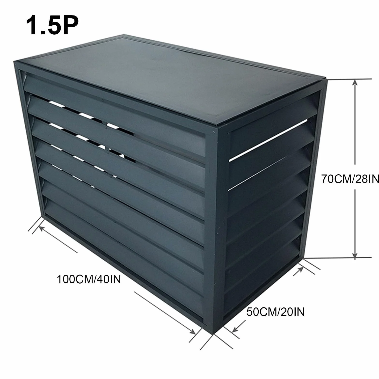 Cubierta de unidad exterior de aluminio antirrobo y protección de bomba de calor, reducción de ruido, resistente a la intemperie, para uso en interiores y exteriores, se adapta a todas las unidades