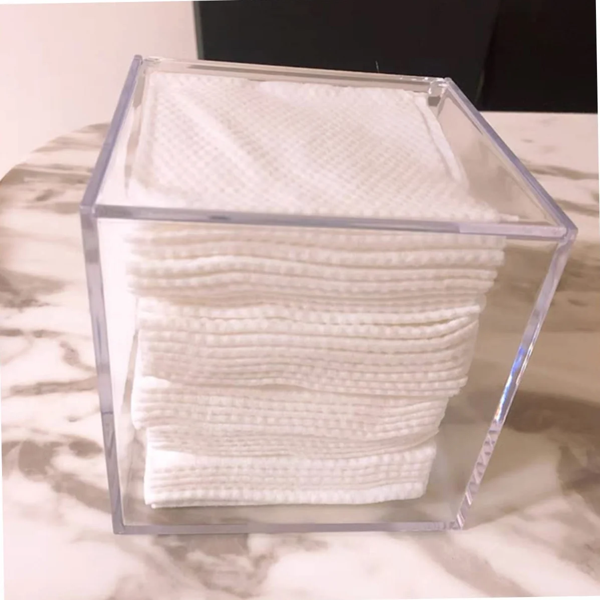 Caja de Acrílico Transparente para Cápsulas de Café Tapa | Formato Cuadrado de Sobremesa, Diseño Portátil y Estable, Apta para Joyas y Bolsitas de Té