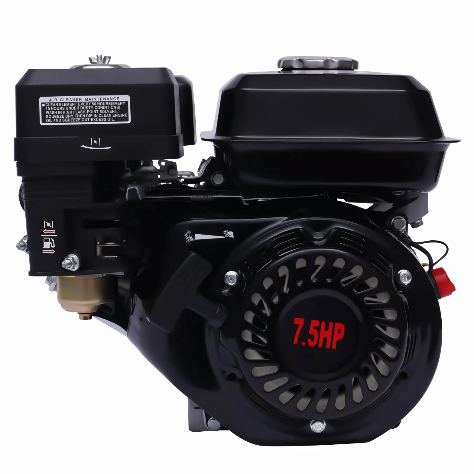 7HP Motor de gasolina de 4 tiempos, motor de pie, 210 cc, motor portátil con gran depósito de combustible, bomba de agua de gasolina y construcción duradera de hierro fundido, para