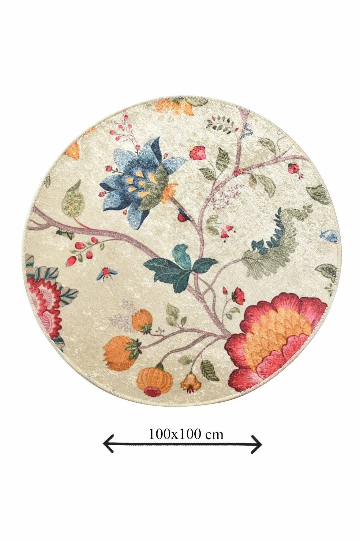Alfombra de baño Dmora Albano 100x100 cm Multicolor, Forma Redonda, Lavable en Lavadora, Antideslizante