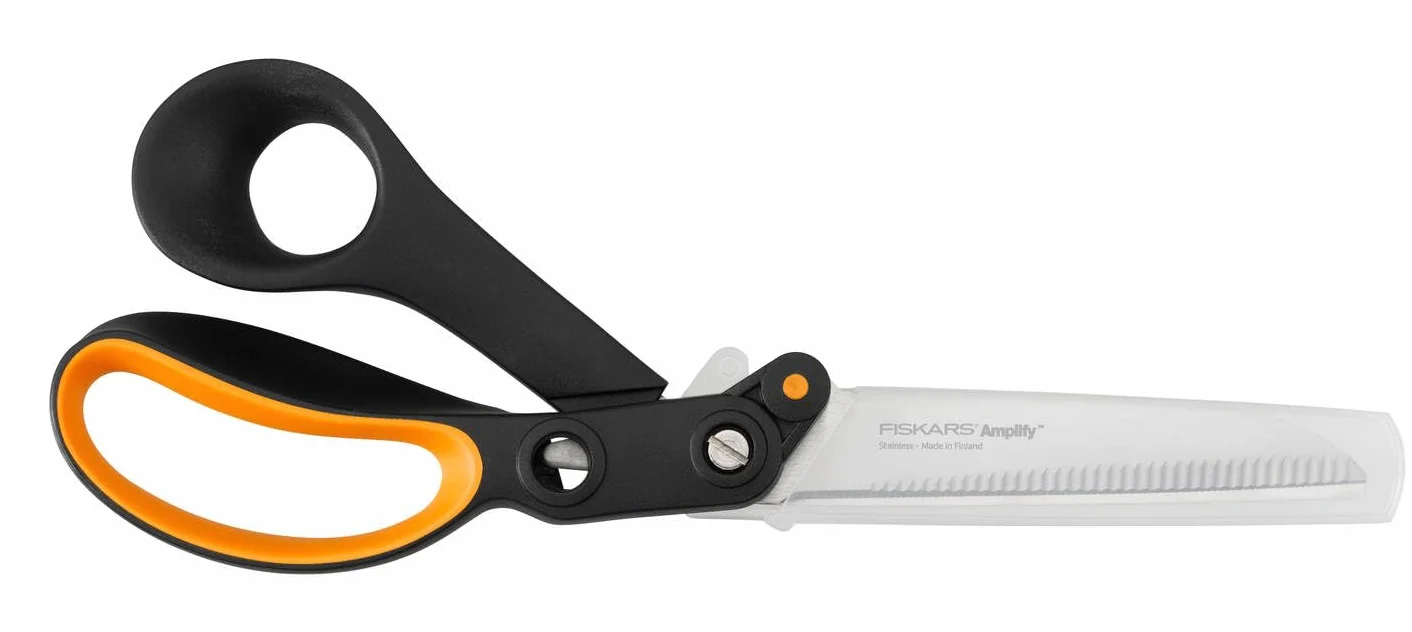 Fiskars Tijeras dentadas Hardware, para Diestros | Negro/Naranja, 24 cm, 1020223