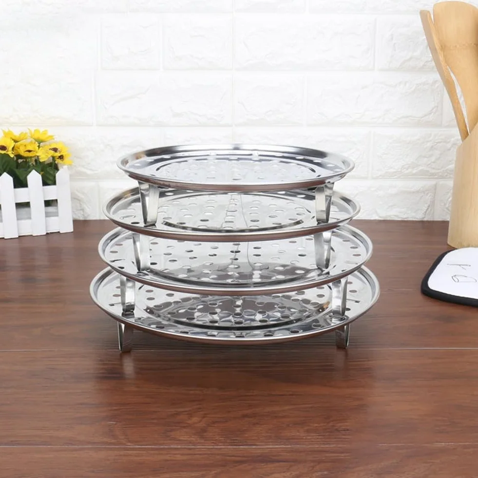 Bandeja de vapor ajustable acero inoxidable 20 cm 3 soportes desmontables para ollas sartenes