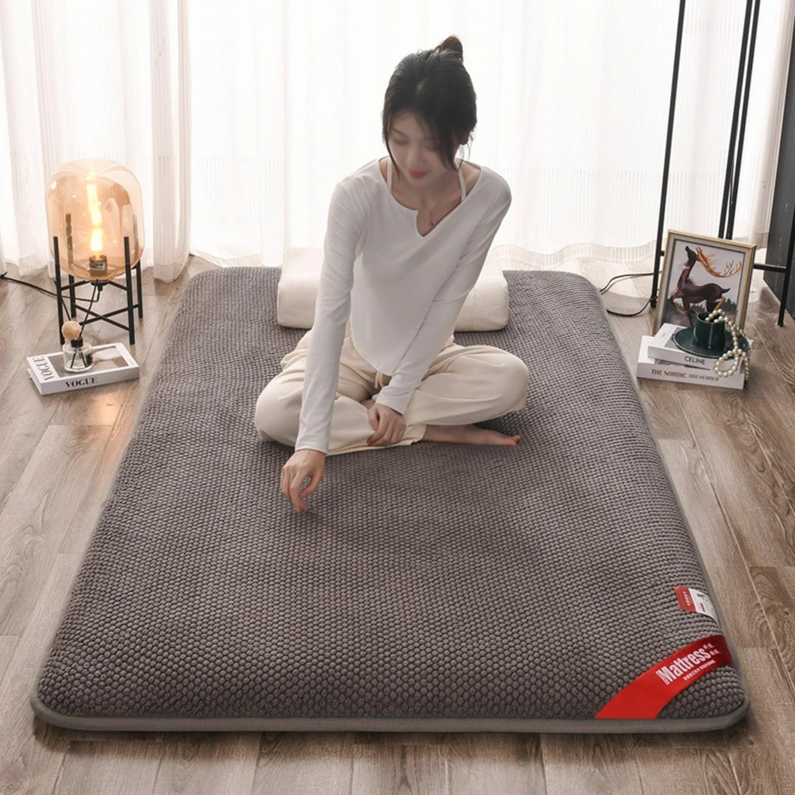 Futón Tradicional Japonés, Colchón De Suelo De Futón Suave, Colchón Plegable Tatami Transpirable, Almohadilla De Cama Gruesa Y Cálida, Colchoneta Doble Para Dormir ( Color : B , Size : 100x200cm )