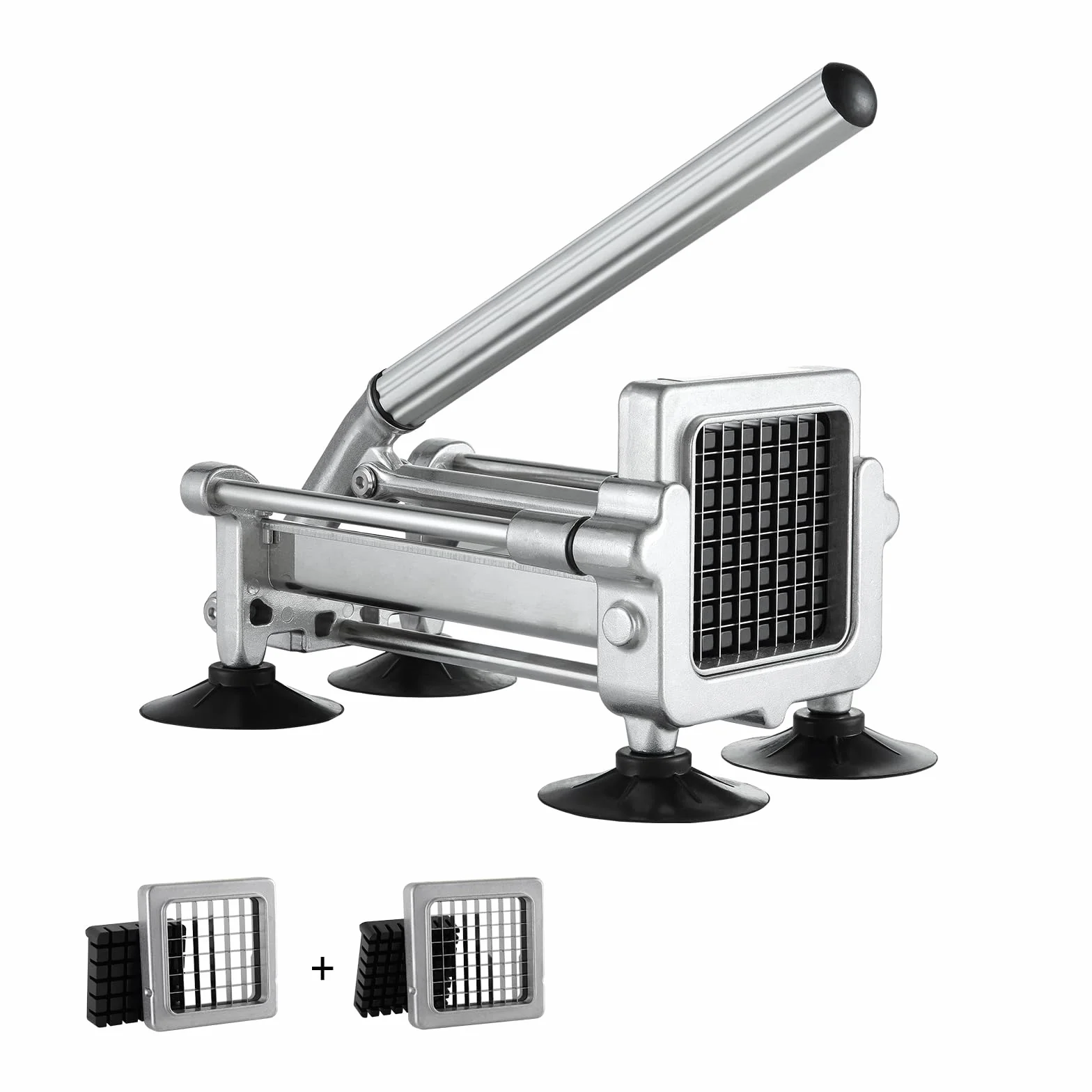 VEVOR Cortadora de Patatas Fritas Cortador de Papas con Hoja de Acero Inoxidable de 1/2", 3/8" Cortador de Papas Manual con Ventosas Ideal para Papas, Papas Fritas, Pepinos, Verduras, Zanahorias