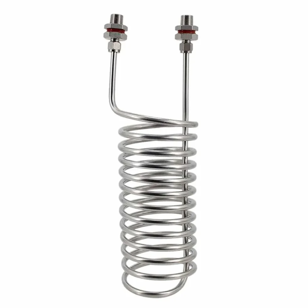 Enfriador de mosto de inmersión de 4,5 m (1 pieza) - Serpentín de enfriamiento/calentamiento de glicol 304ss for fermentadores - Controlador de temperatura de 9,5 mm de diámetro
