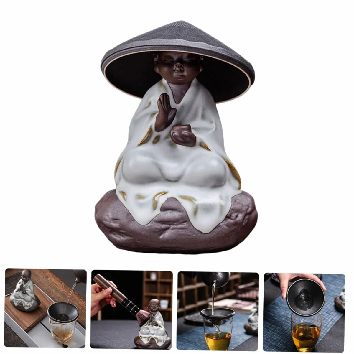 BESTOYARD Infusor de Té de Cerámica Diseño Clásico y Desmontable, Accesorio Multifuncional Adecuado para Ambientación de Mesa de Té el Hogar