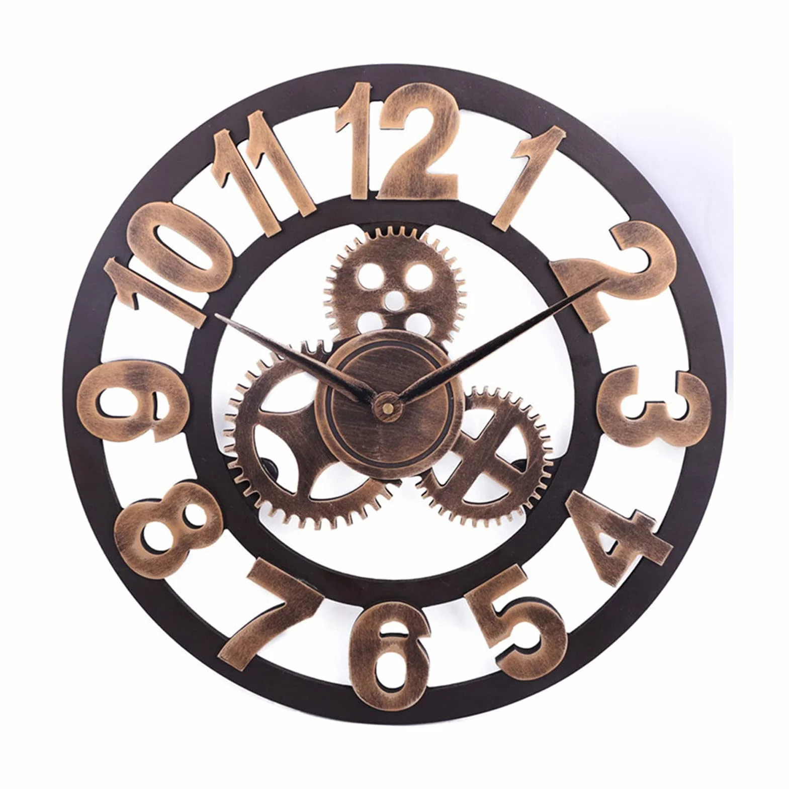 Reloj de pared, reloj al aire libre, reloj de jardín, reloj de pared de hierro forjado de estilo industrial europeo al aire libre, números romanos esqueleto, relojes silenciosos for cocina, sala de es