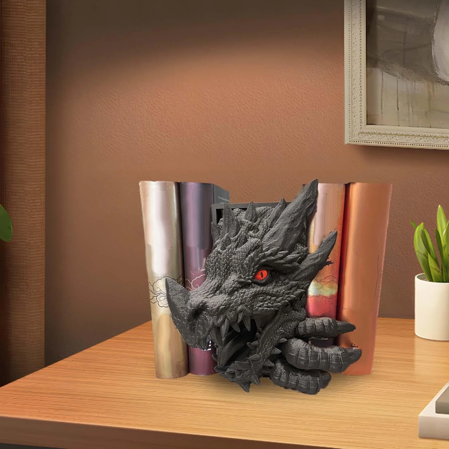 Estatua de dragón, Adorno de Mesa, sujetalibros, estatuilla Decorativa, Soporte para Estante de Libros, estantes de Escritorio de Oficina, decoración